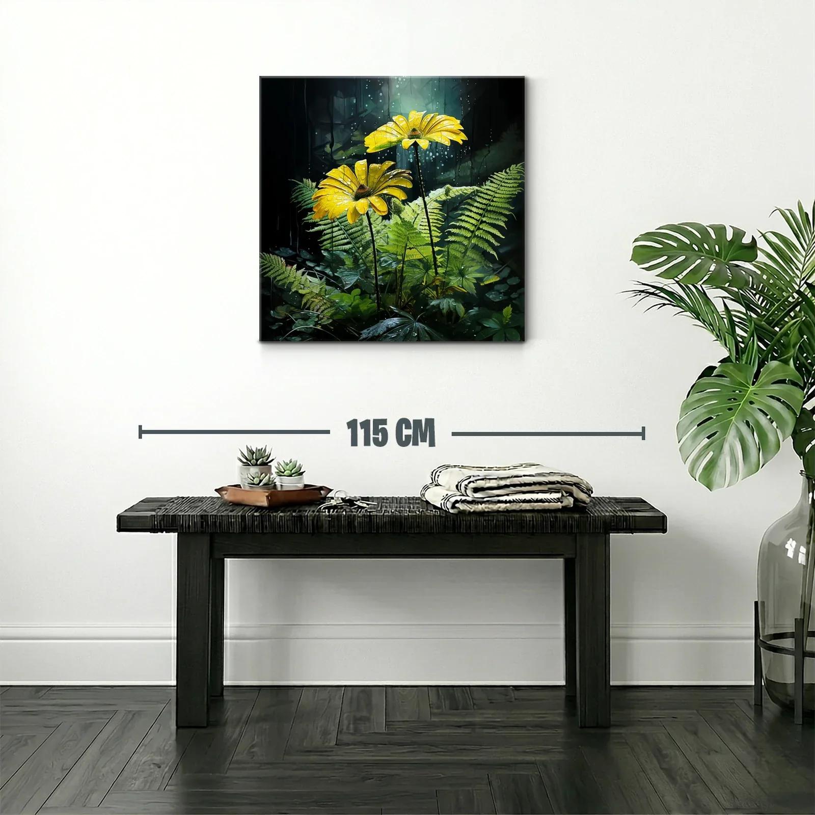 Flores Amarillas Luminosas entre Helechos Verdes — miniatura 2