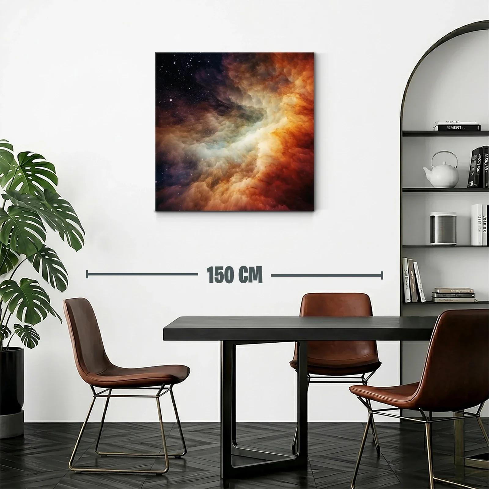 Vibrante abstracción nebulosa con tonos cálidos y estelares — miniatura 2