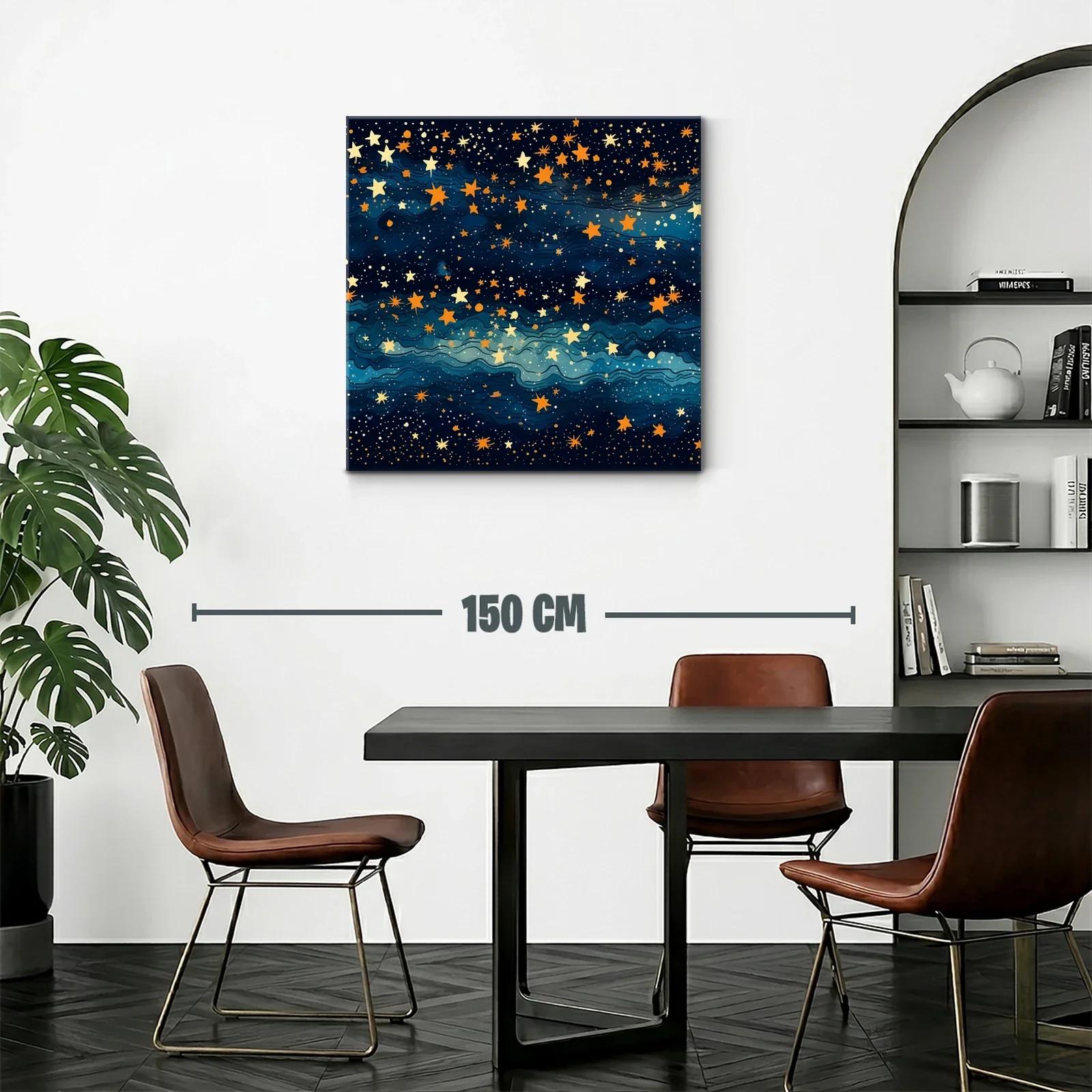 Cielo estrellado con tonos dorados y azul profundo — miniatura 2