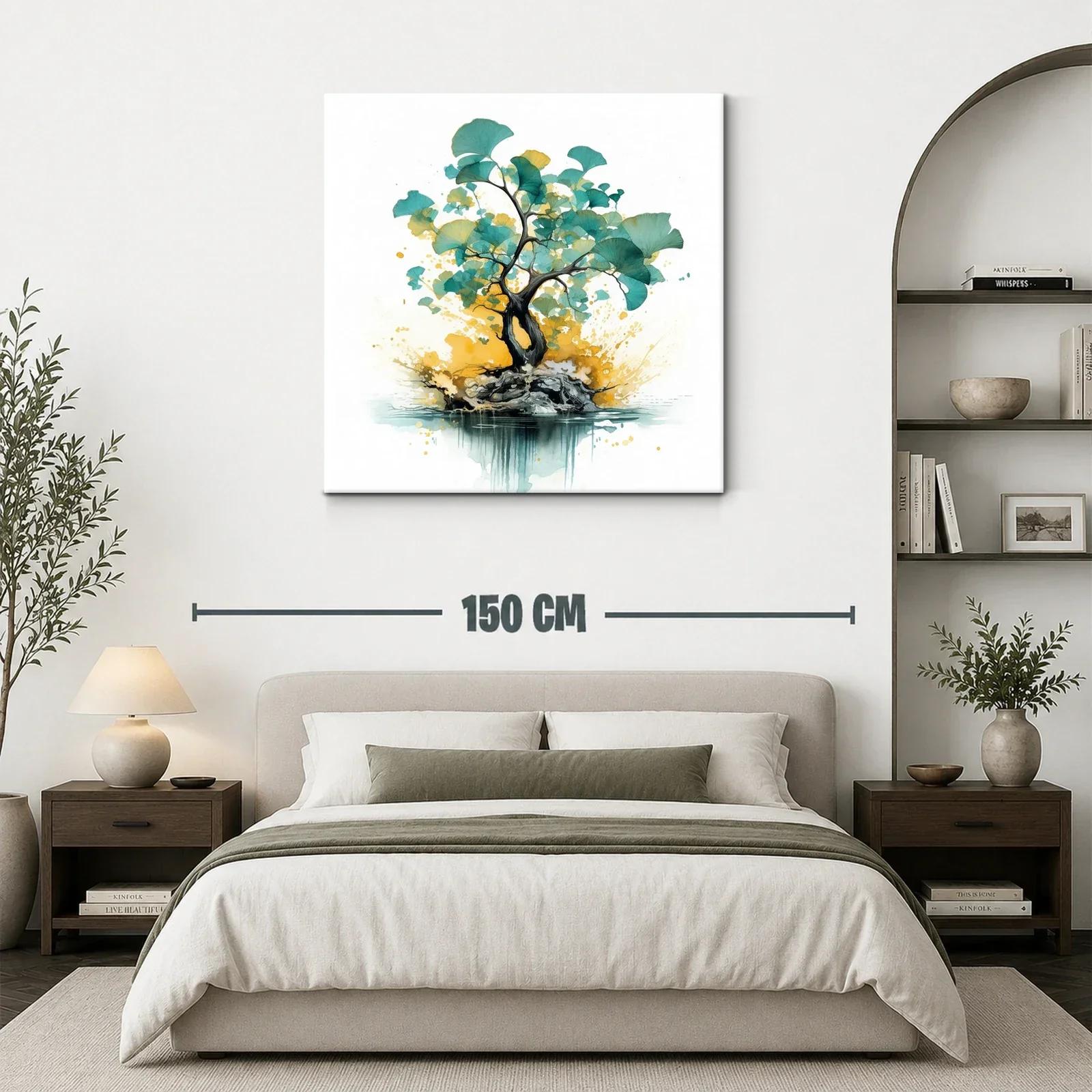 Árbol abstracto con hojas en tonos azules y amarillos — miniatura 3