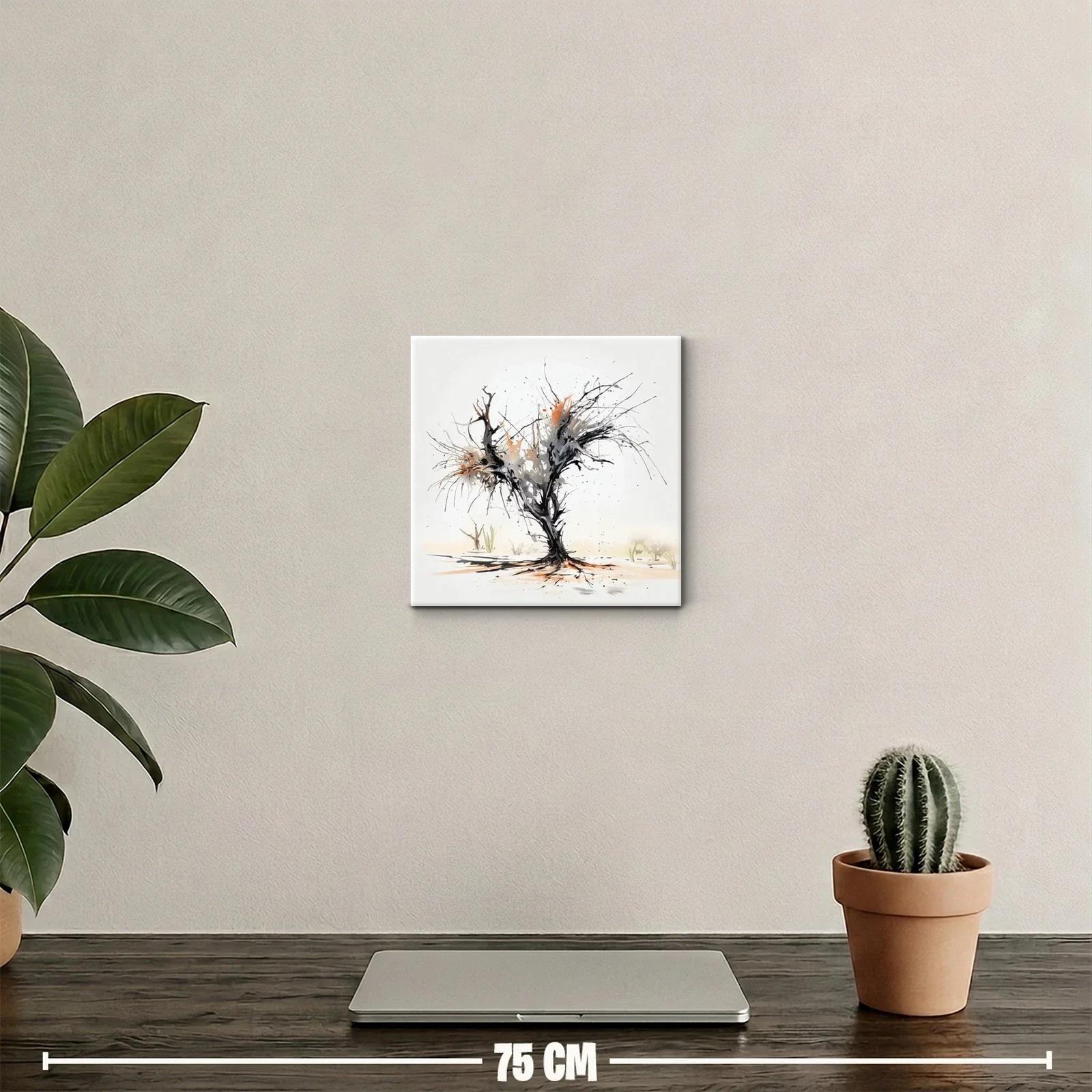 Árbol abstracto en tonos tierra y negro impactante — miniatura 2