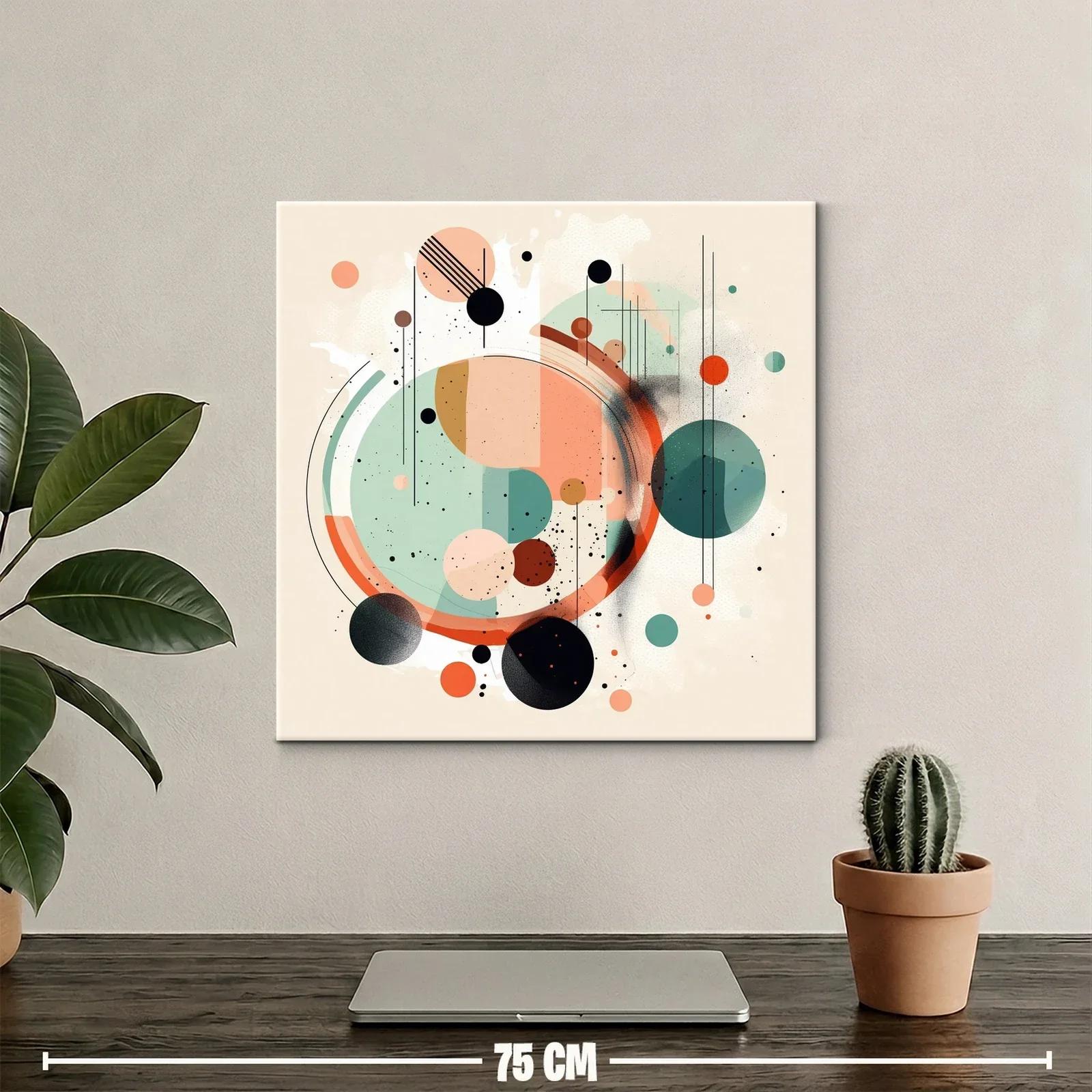Composición abstracta con círculos y líneas en tonos suaves — miniatura 2