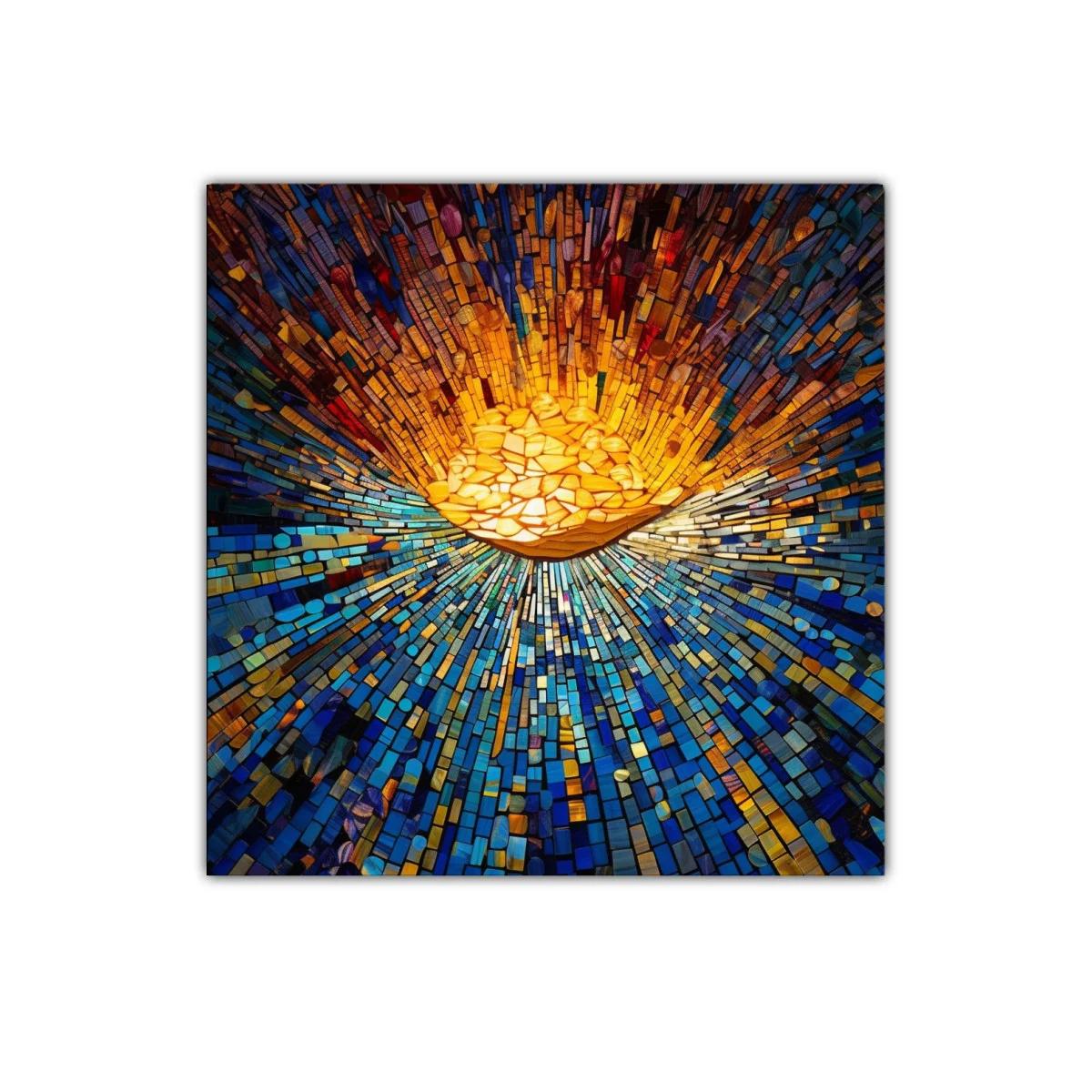 Cuadro abstracto con explosión de colores vibrantes — miniatura 1