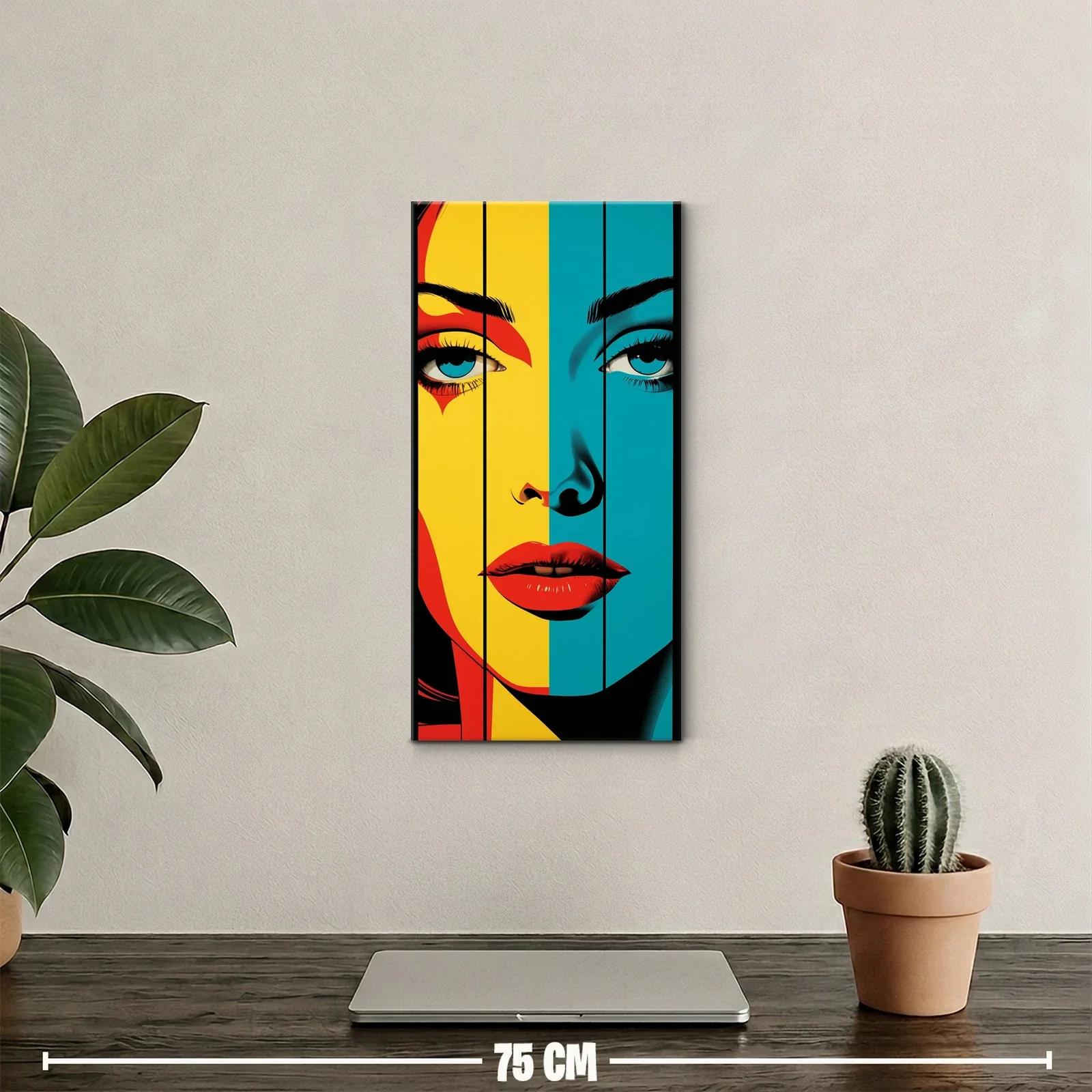 Cuadro rostro femenino pop art de mirada frontal — miniatura 2