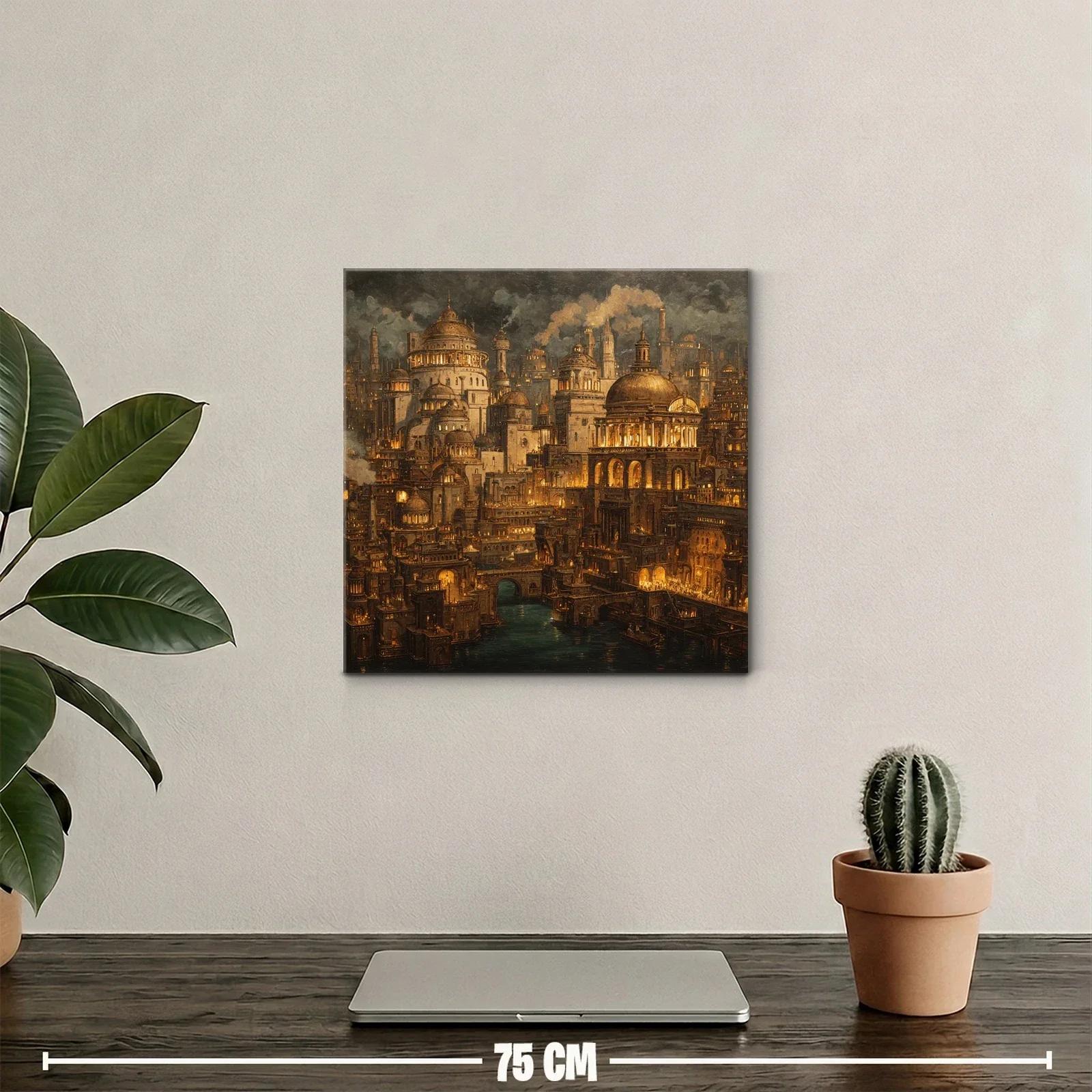 Ciudad histórica iluminada al atardecer con arquitectura monumental — miniatura 2