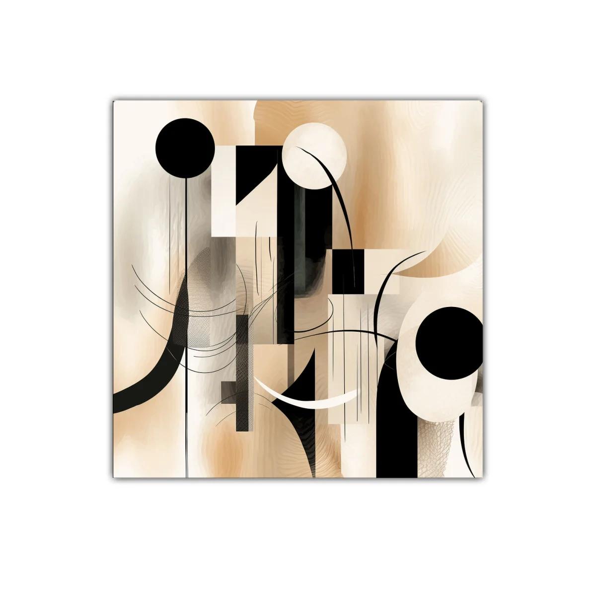 Composición abstracta en tonos beige y negro elegante — imagen principal