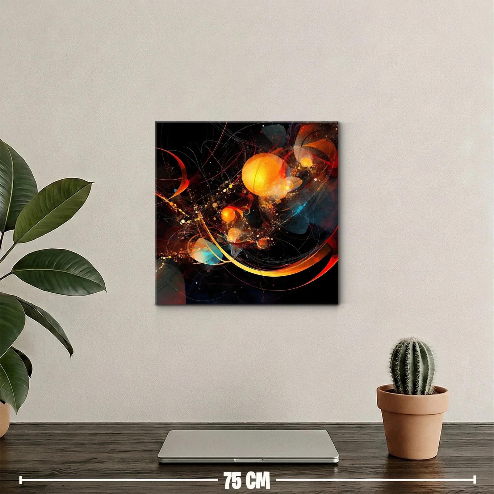 Composición abstracta con esferas luminosas y líneas dinámicas — miniatura 2