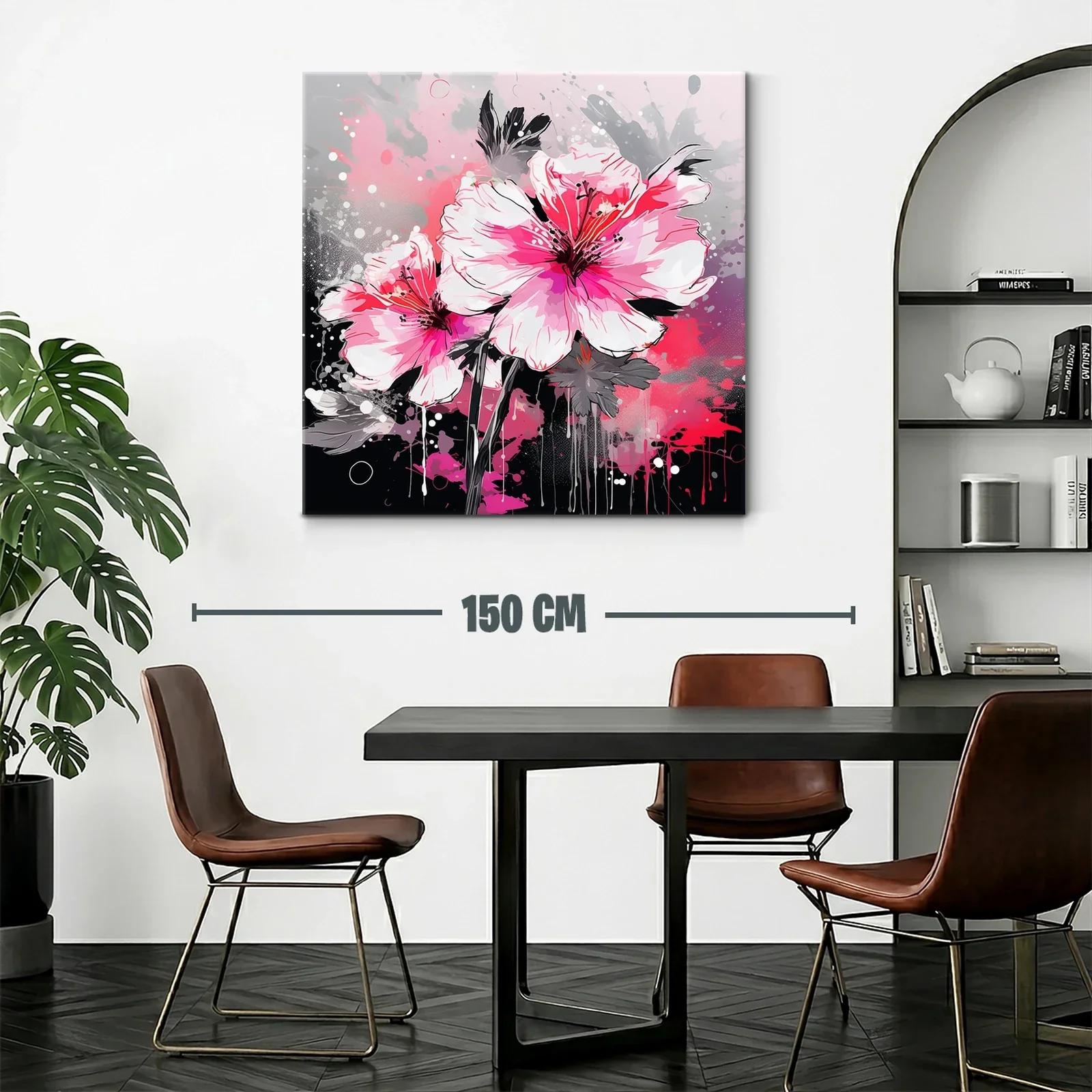 Flores vibrantes en tonos rosas y grises modernos — miniatura 2