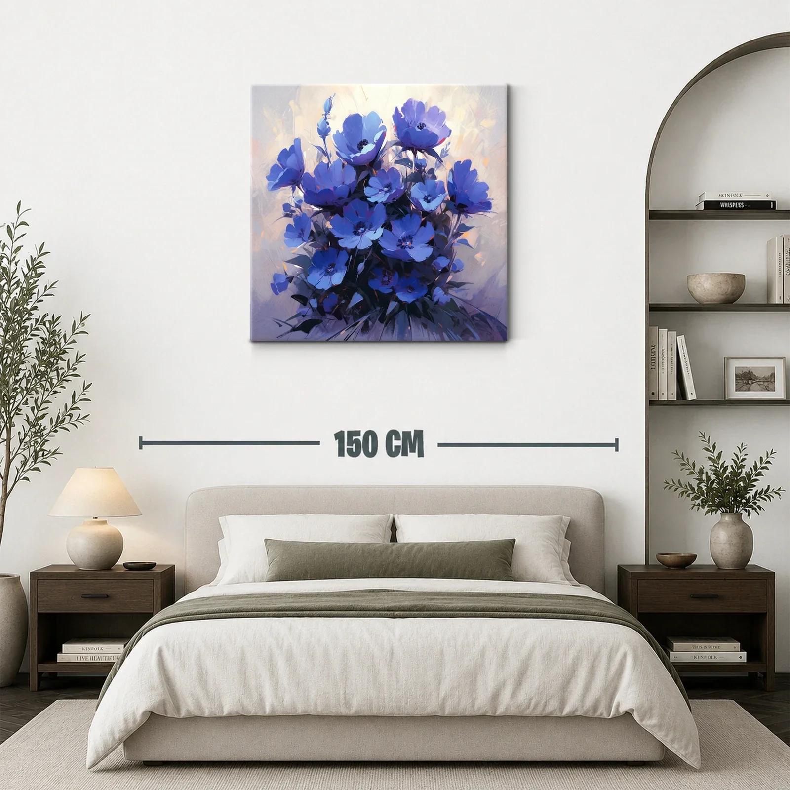 Ramo de flores azules con fondo suave y delicado — miniatura 3