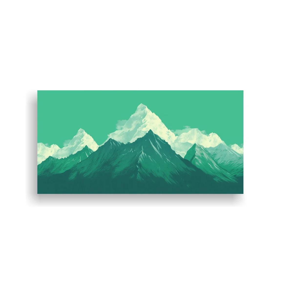 Cuadro cordillera de montañas nevadas con cumbre destacada — imagen principal