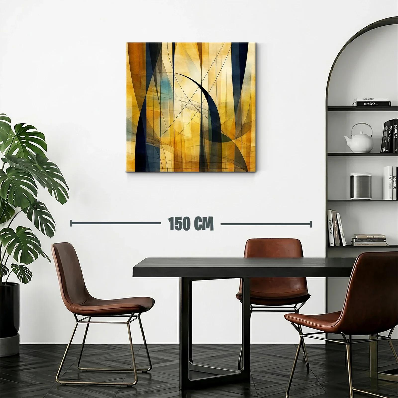 Composición abstracta en tonos cálidos y azulados — miniatura 2