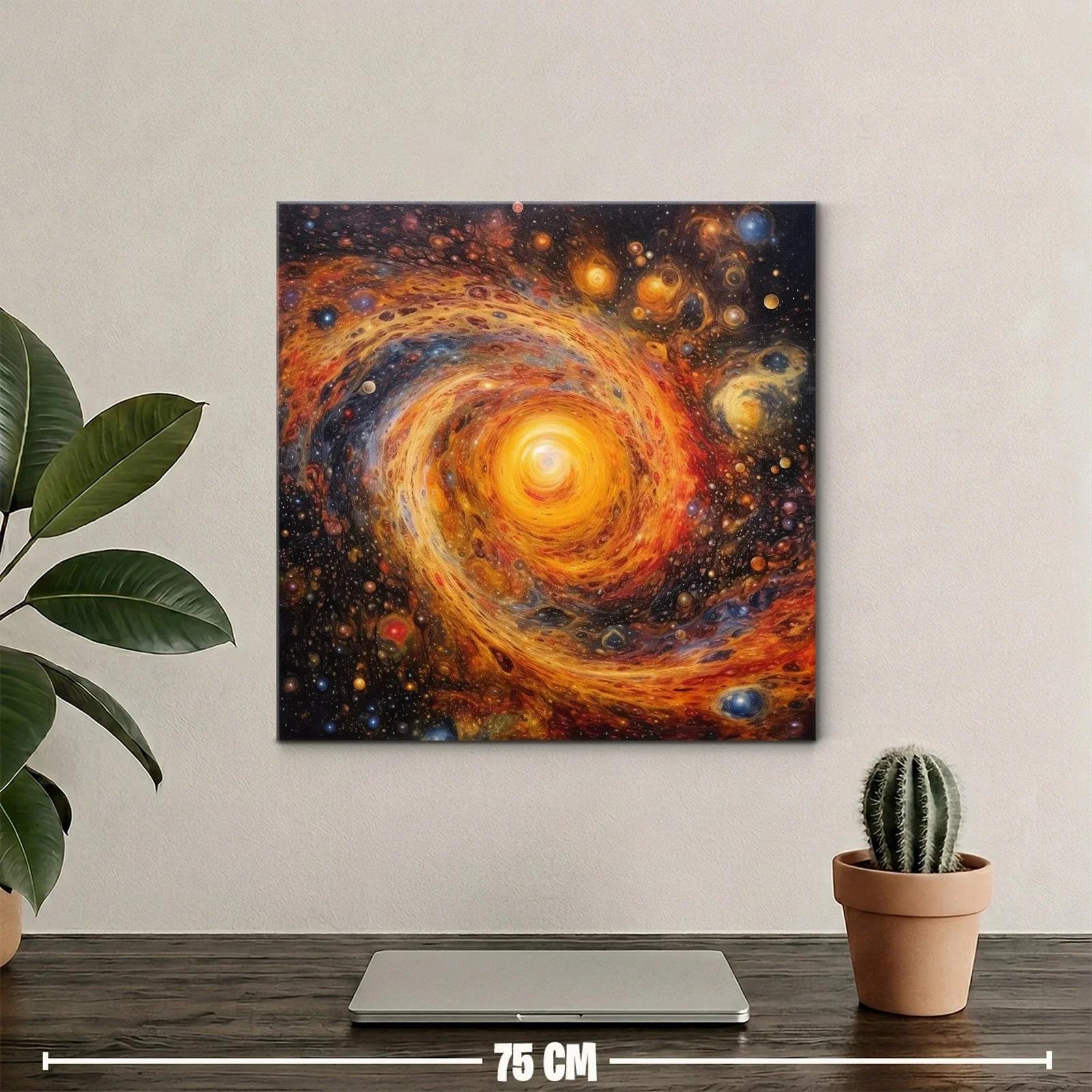 Cuadro con espiral cósmica de vibrantes tonos cálidos y fríos — miniatura 2