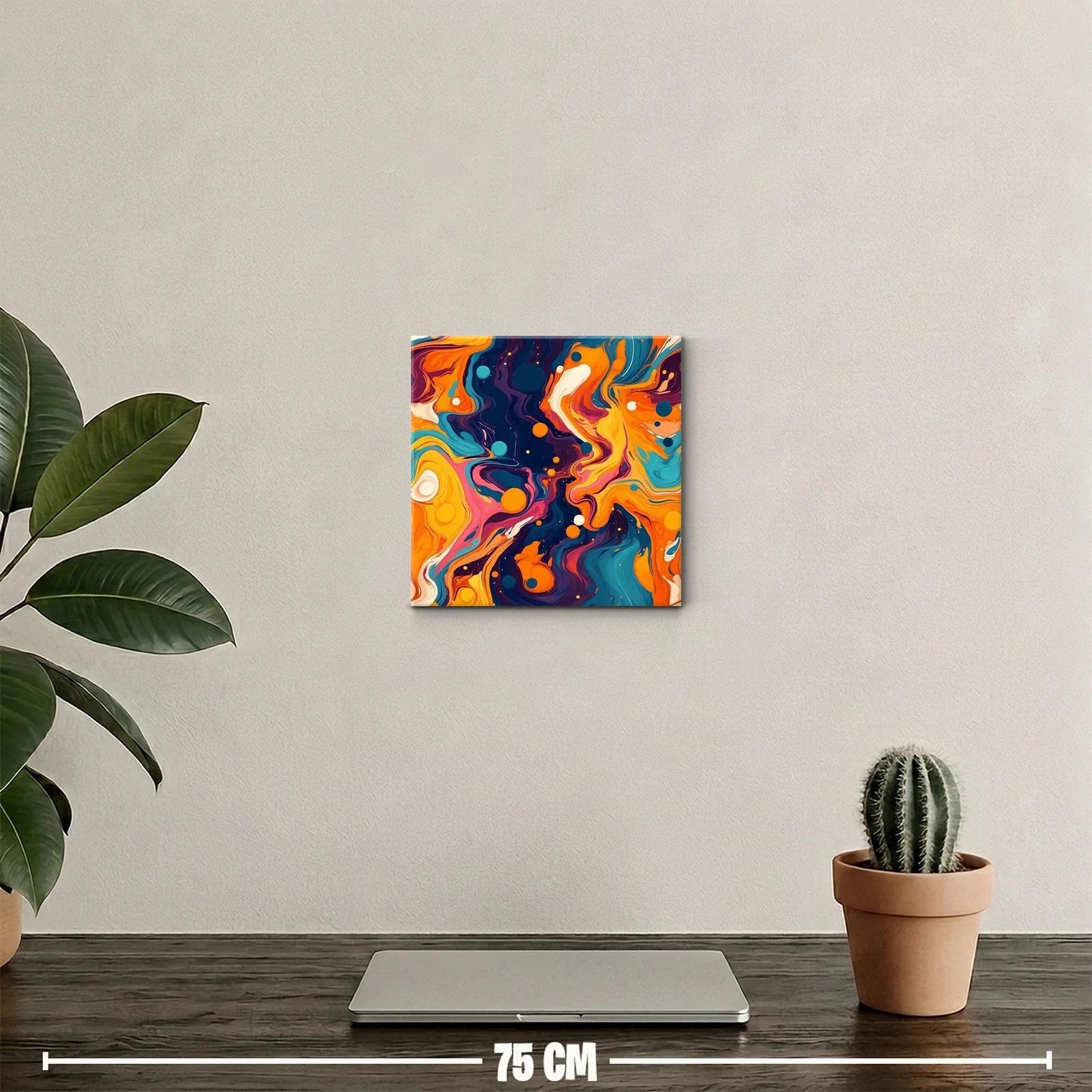 Cuadro abstracto con formas fluidas y vibrantes colores — miniatura 2
