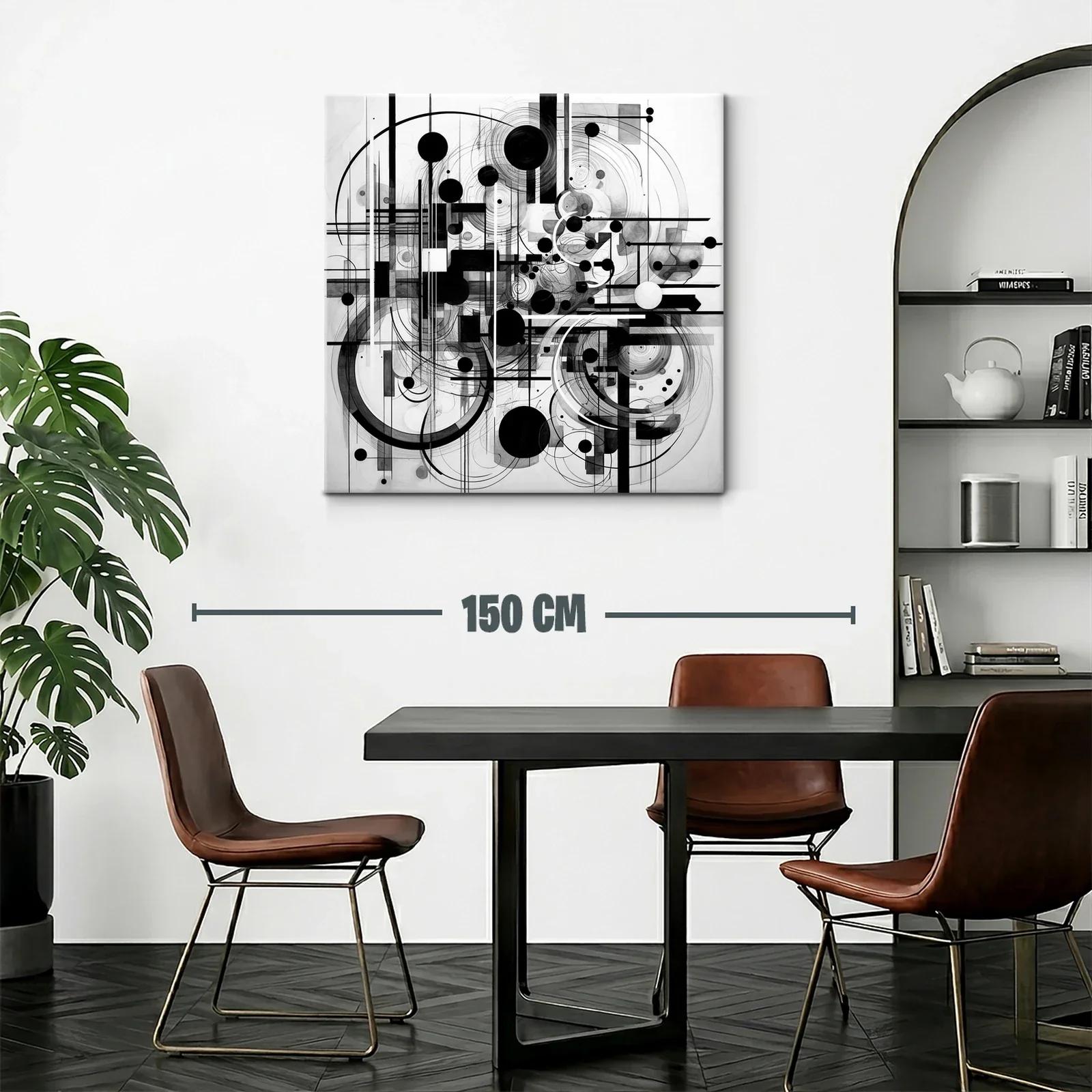 Composición abstracta en blanco y negro con formas geométricas — miniatura 2
