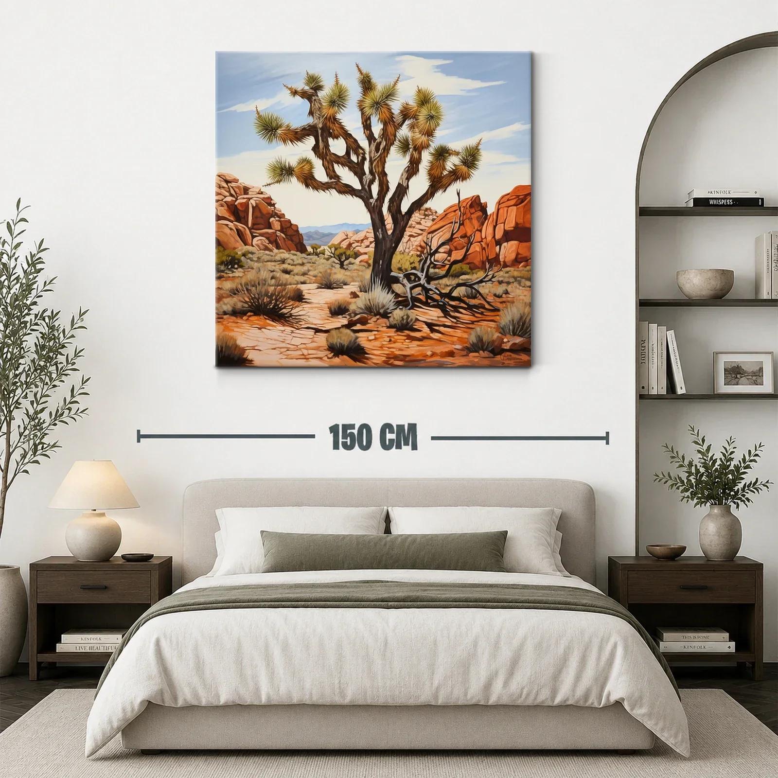 Paisaje árido con árbol solitario y rocas rojizas — miniatura 3