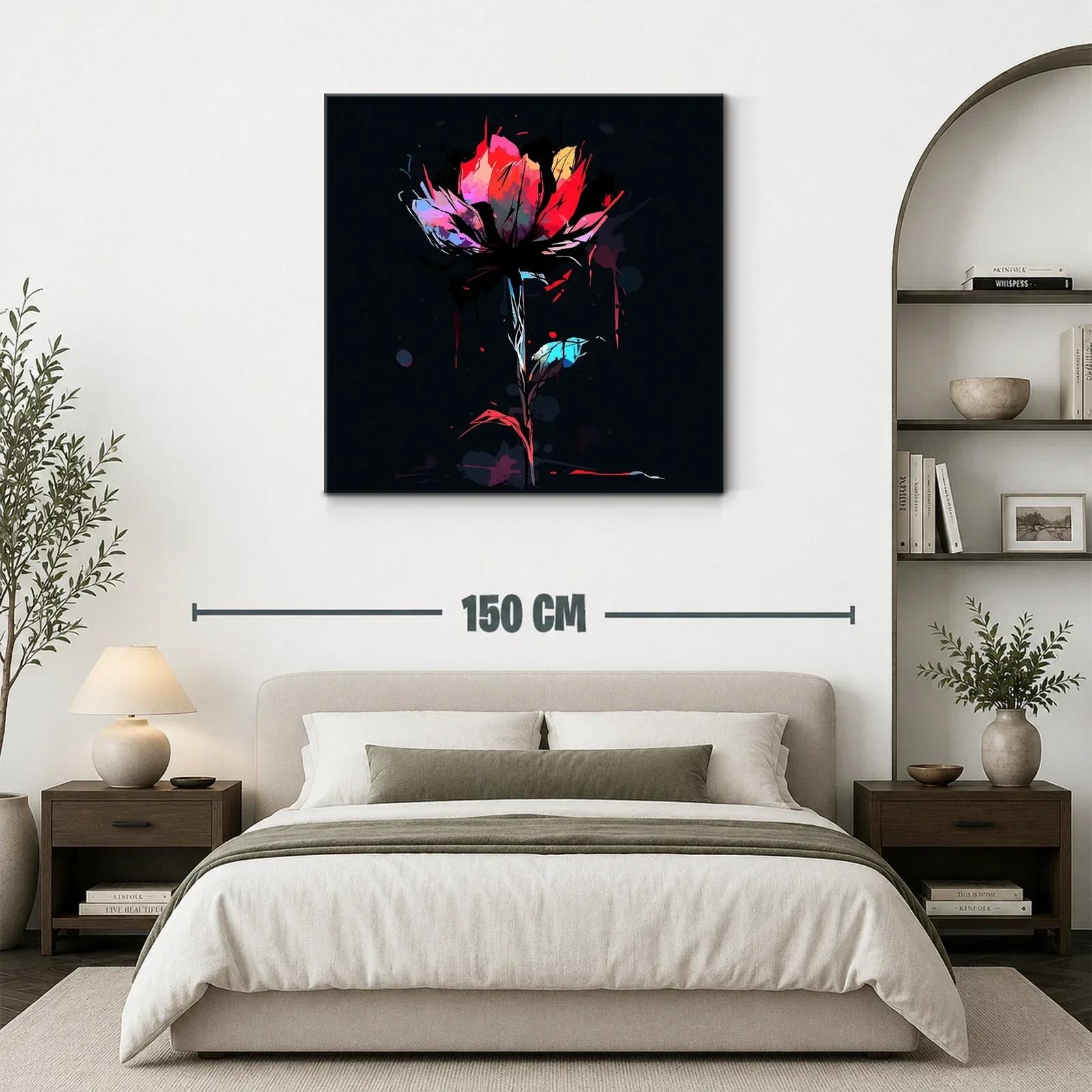 Flor vibrante con tonos intensos sobre fondo oscuro — miniatura 3