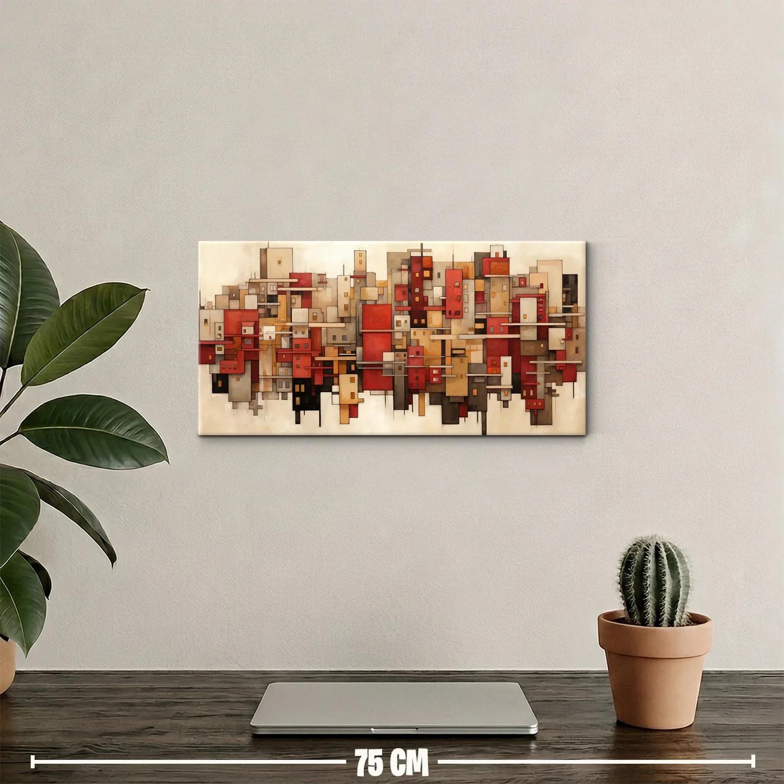 Cuadro mosaico geométrico de rectángulos enlazados — miniatura 2