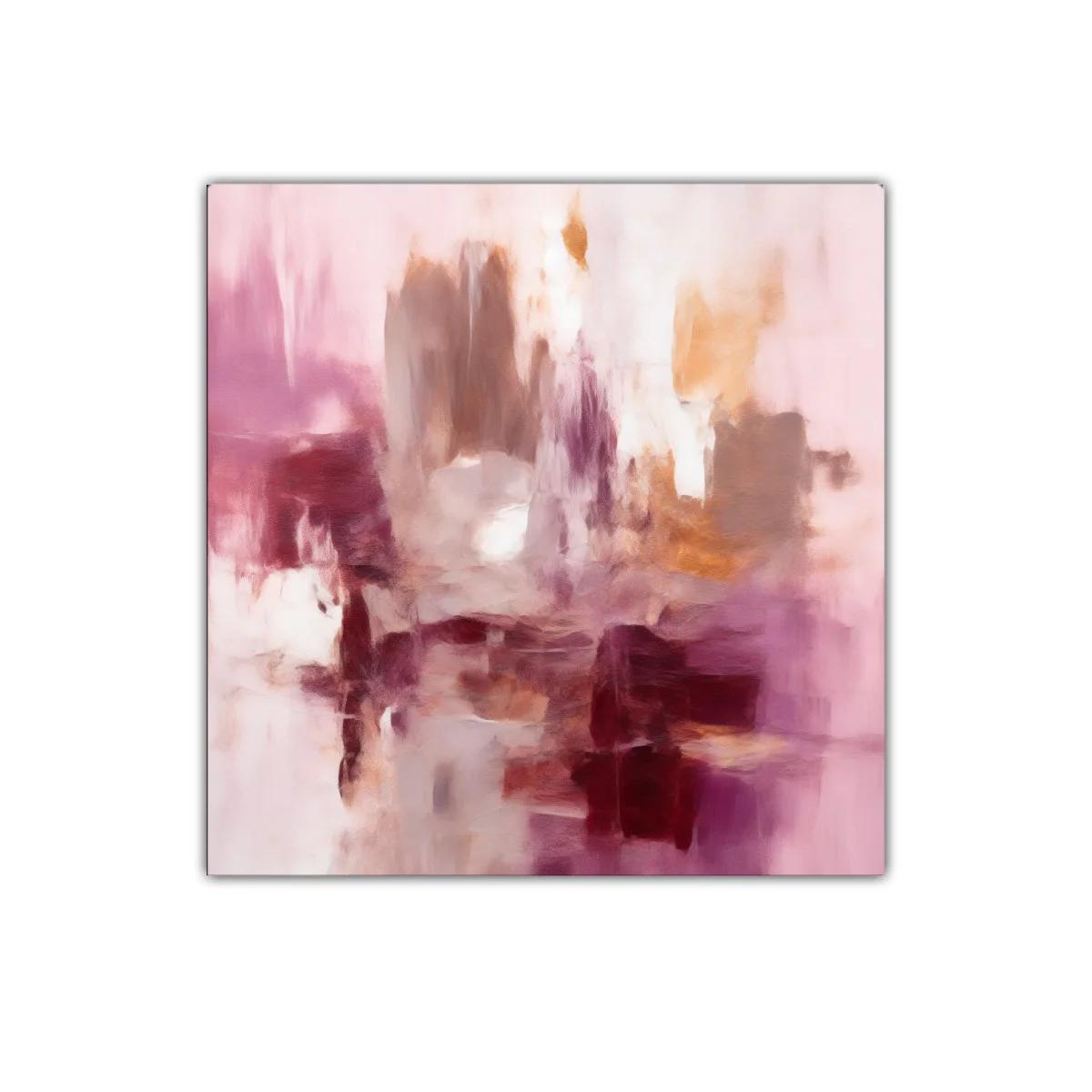 Cuadro abstracto en tonos rosas y ocres para decoración moderna — miniatura 1