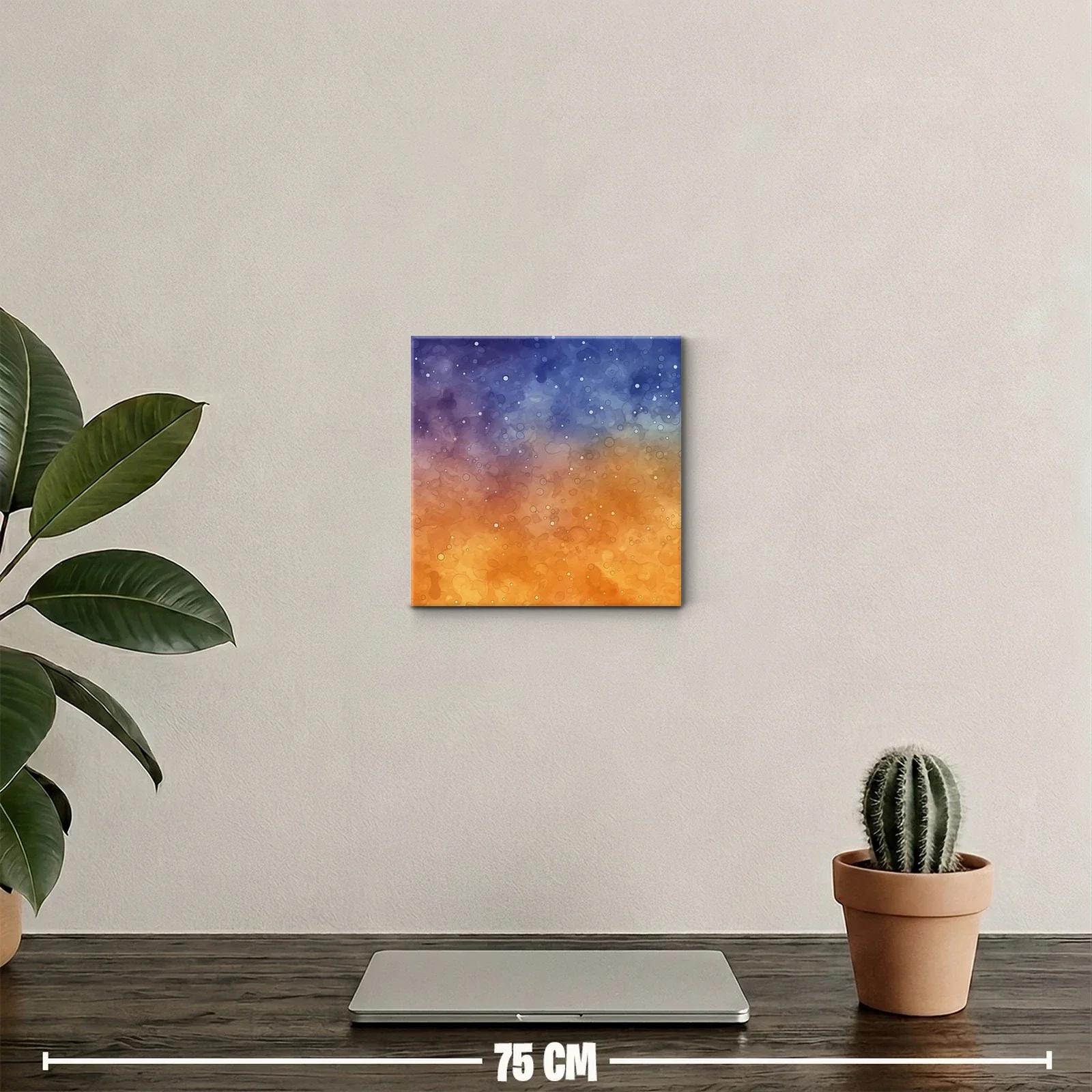 Cuadro abstracto con degradado cálido y frío luminoso — miniatura 2
