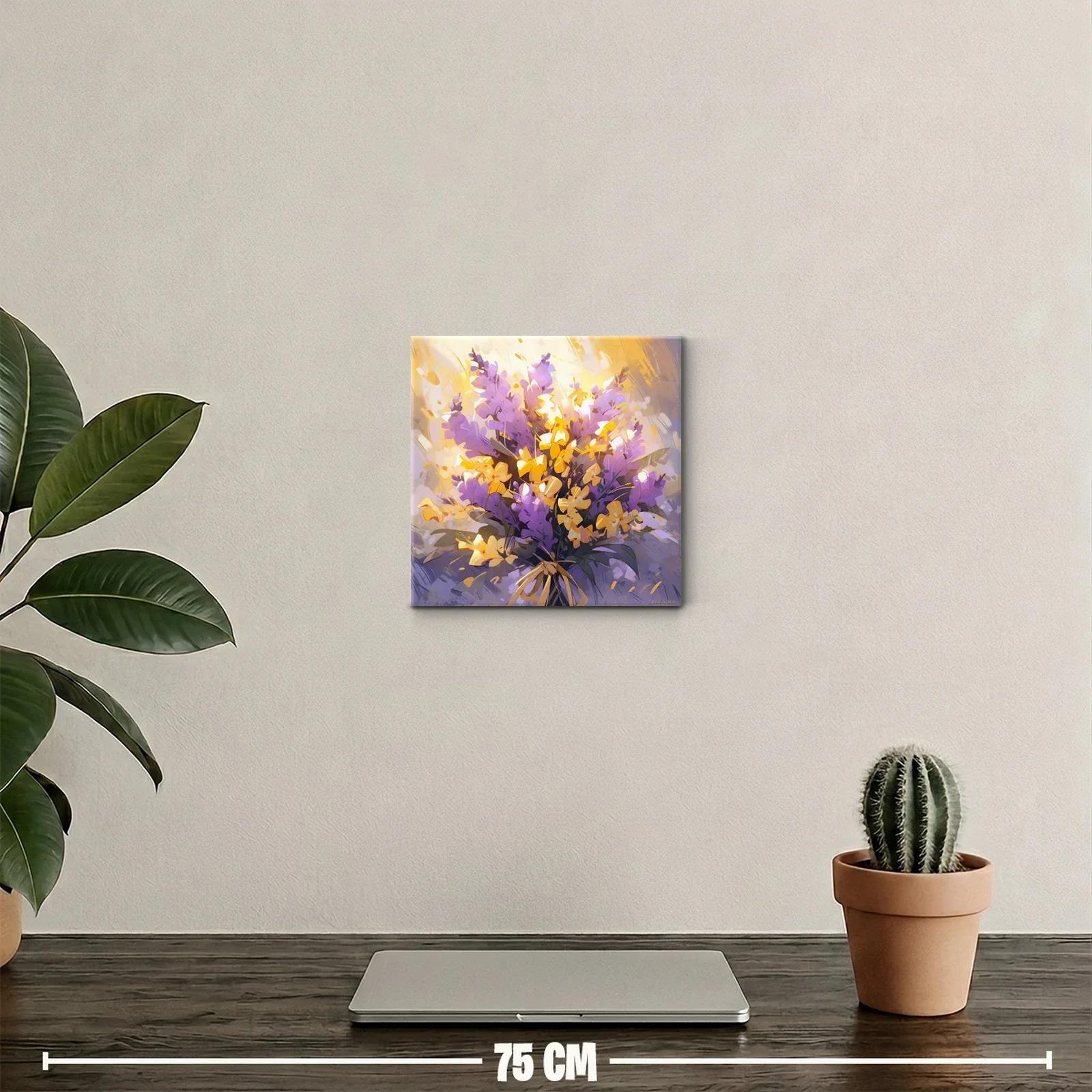 Ramo vibrante de flores moradas y amarillas — miniatura 2
