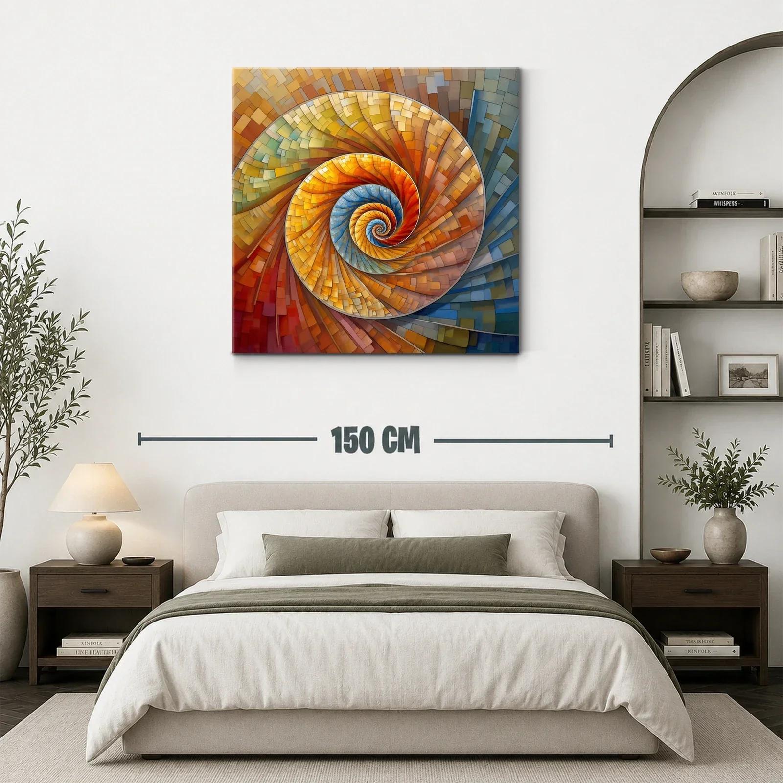 Espiral abstracta en cálidos tonos terrosos y azules suaves — miniatura 3