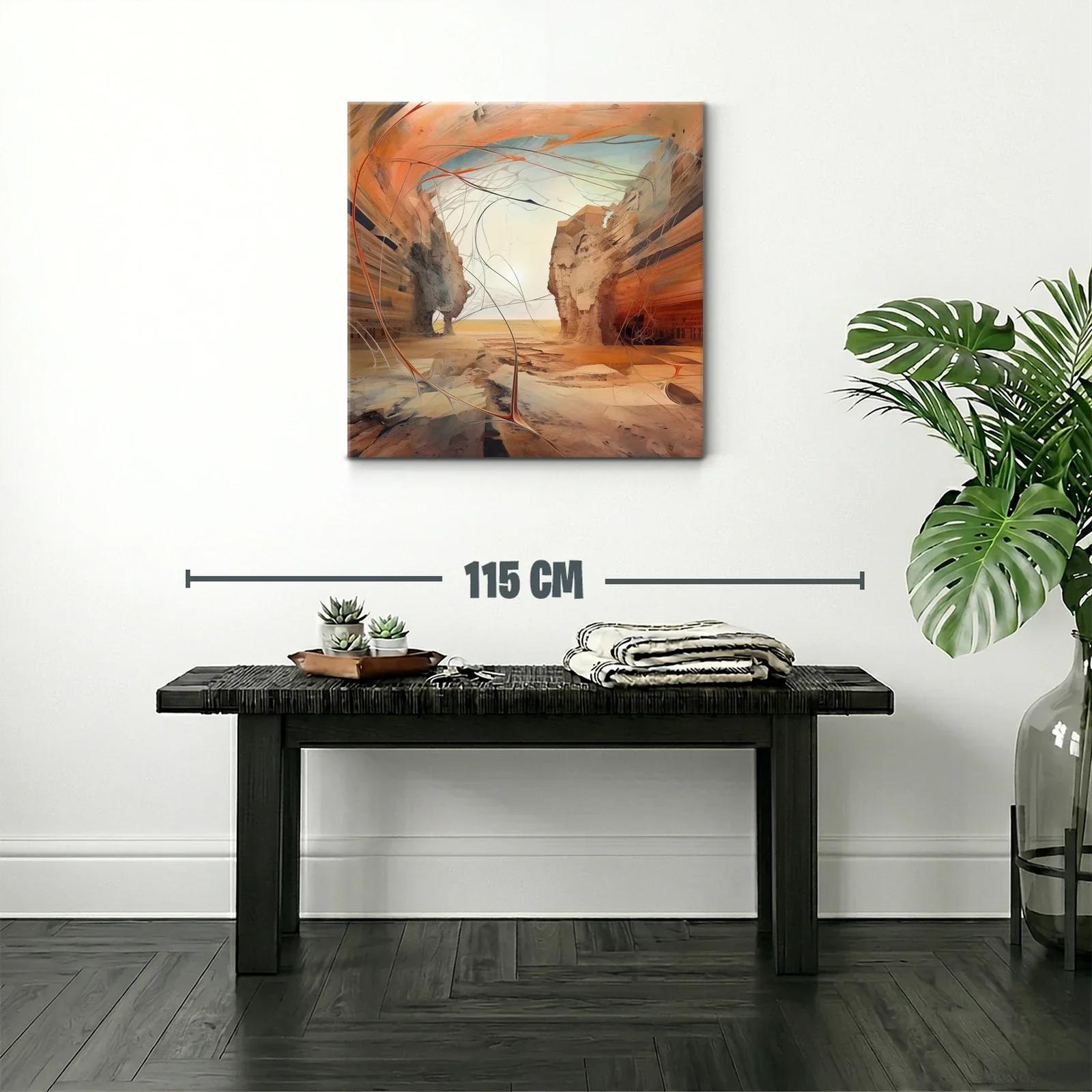 Paisaje desértico con formas abstractas y tonos cálidos — miniatura 2