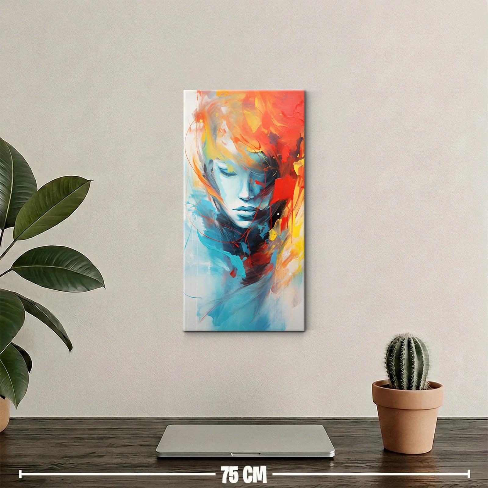 Cuadro rostro de mujer entre pinceladas de color — miniatura 2