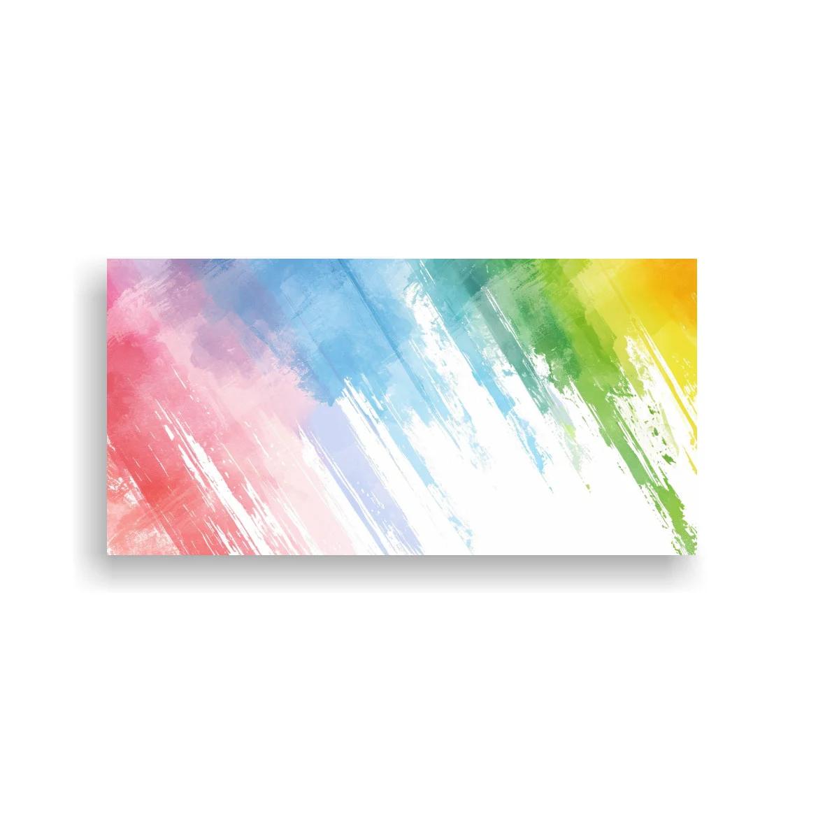 Cuadro pinceladas abstractas multicolor con barridos diagonales — imagen principal