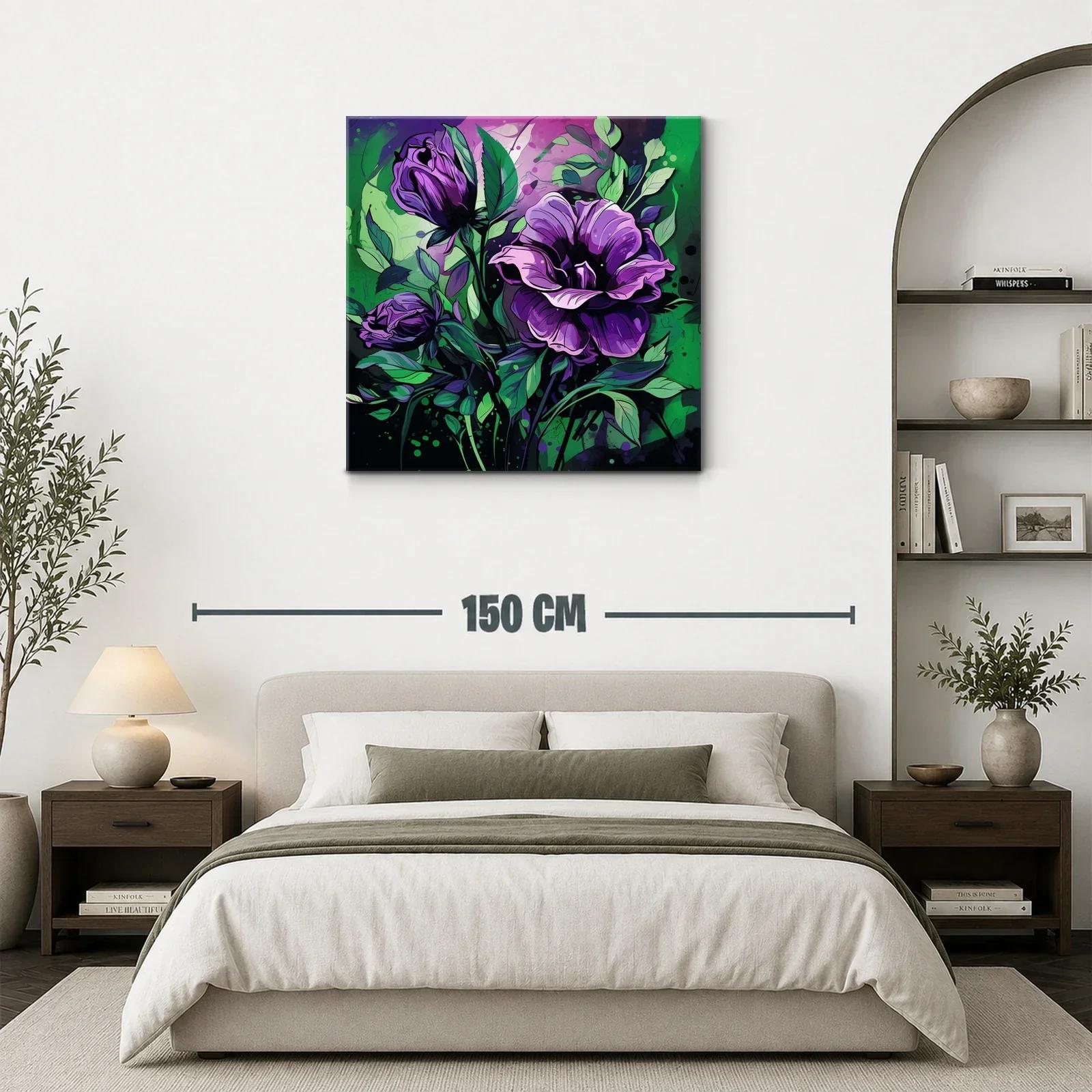 Floraciones vibrantes en tonos violetas y verdes — miniatura 3