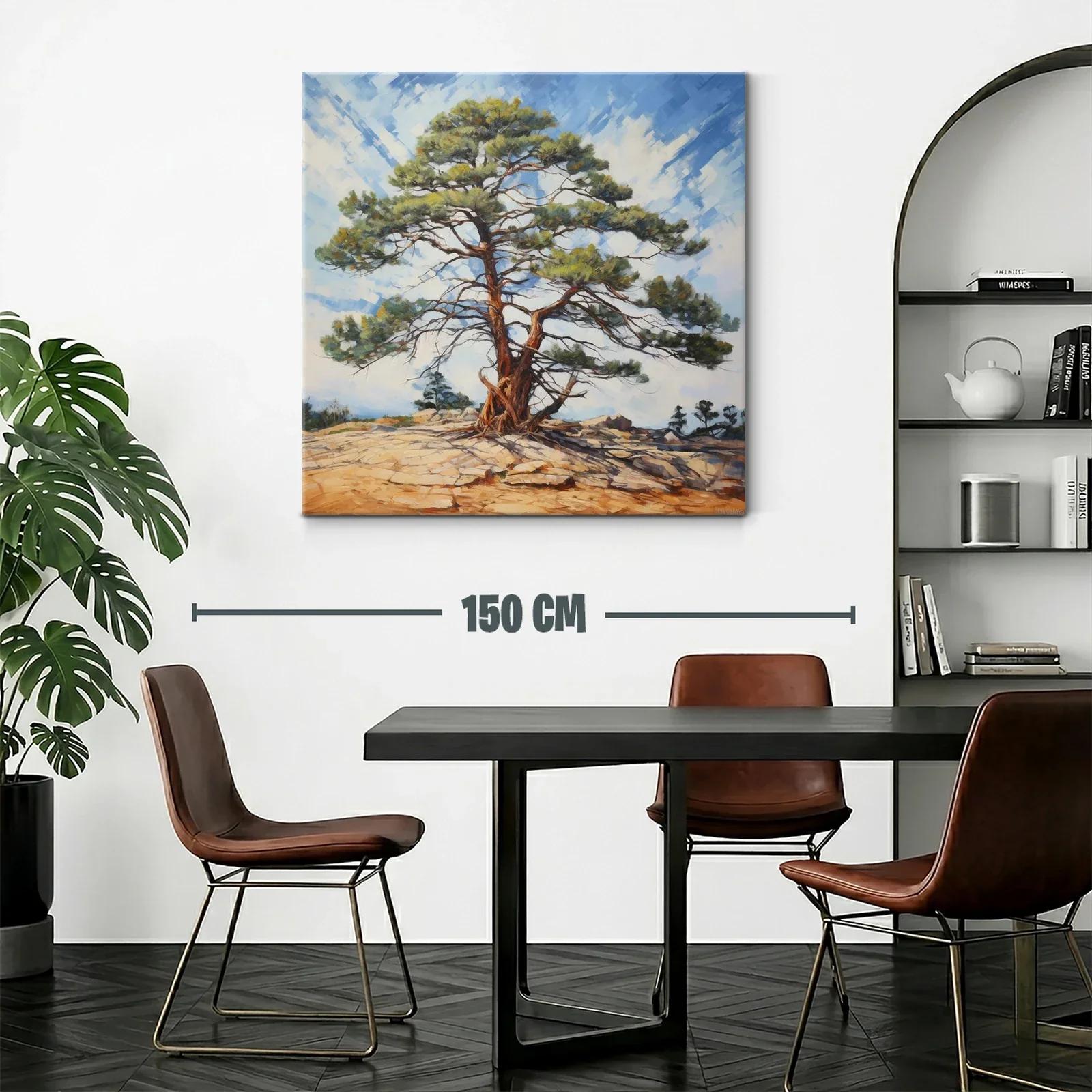Árbol solitario en paisaje rocoso bajo cielo azul — miniatura 2