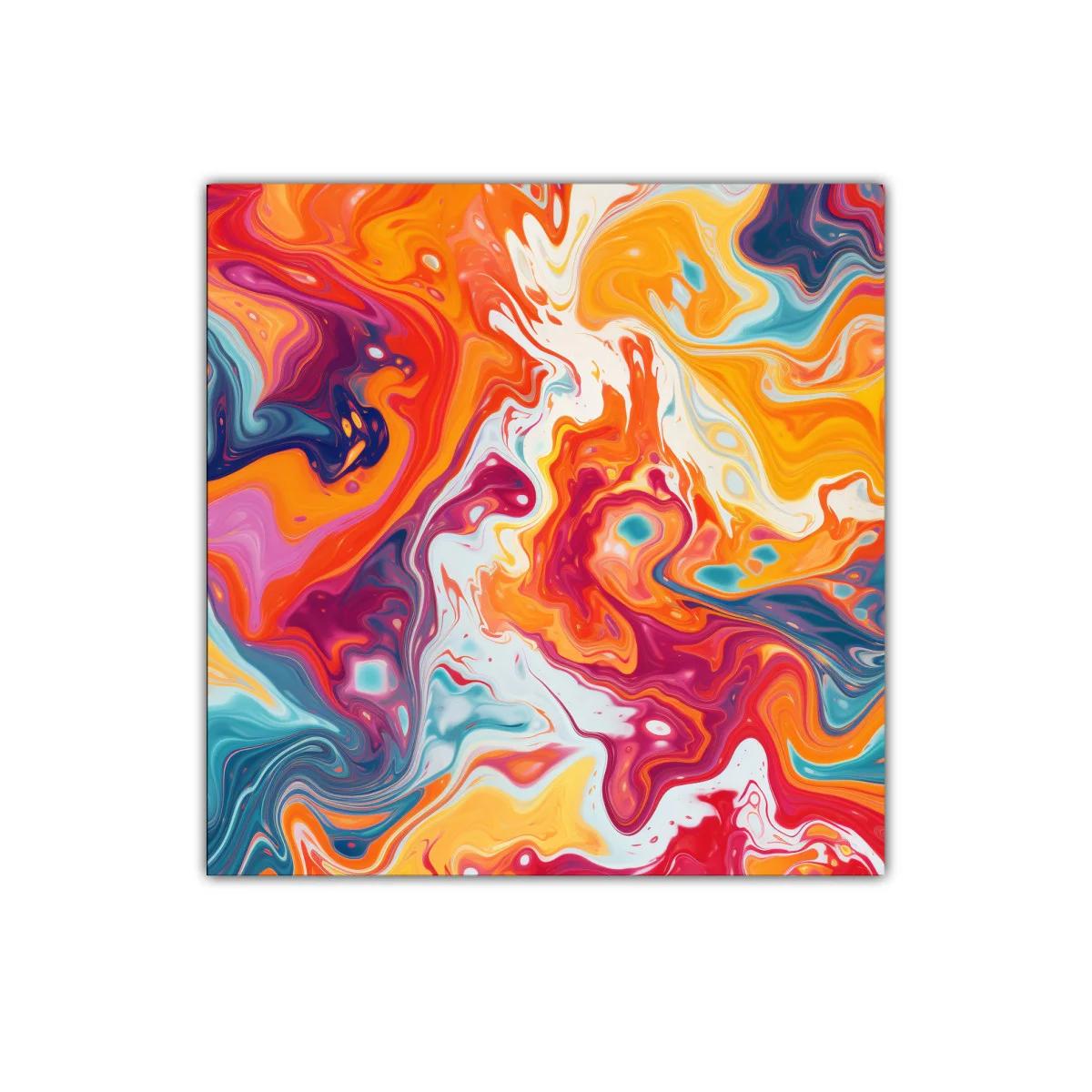 Cuadro abstracto con vibrante mezcla de colores intensos — miniatura 1