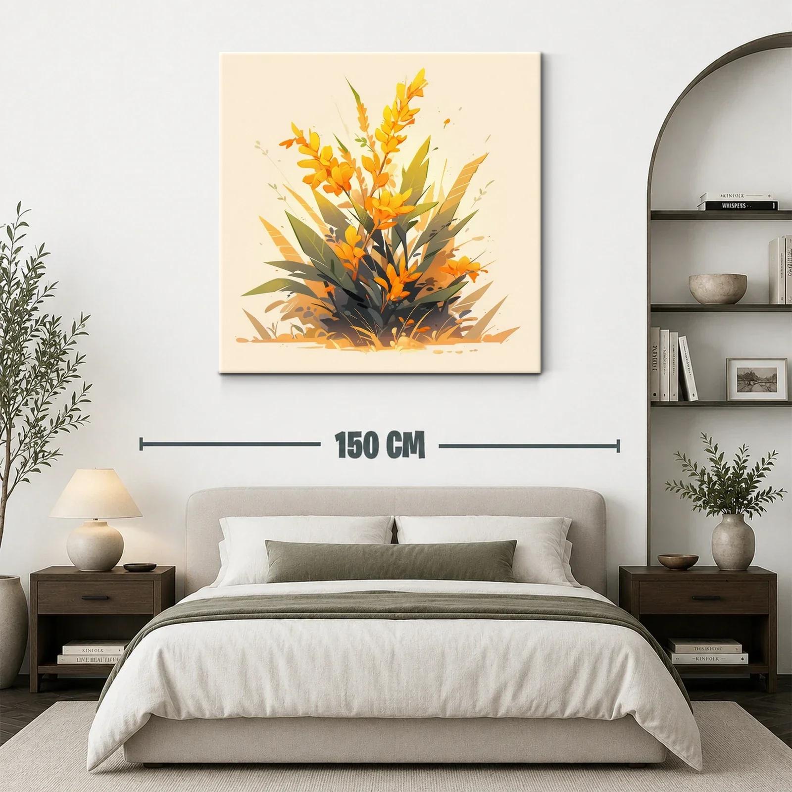 Ramo vibrante de flores naranjas con hojas verdes — miniatura 3