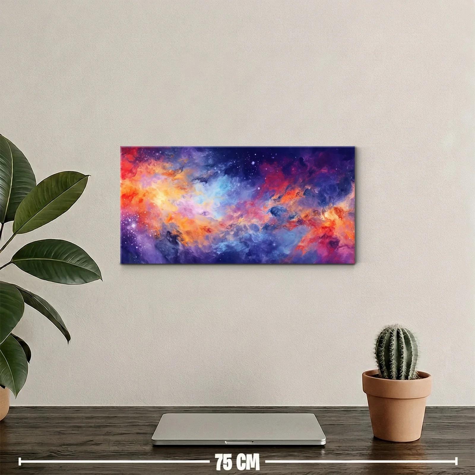 Cuadro nebulosa panorámica con brillos y puntos blancos — miniatura 2