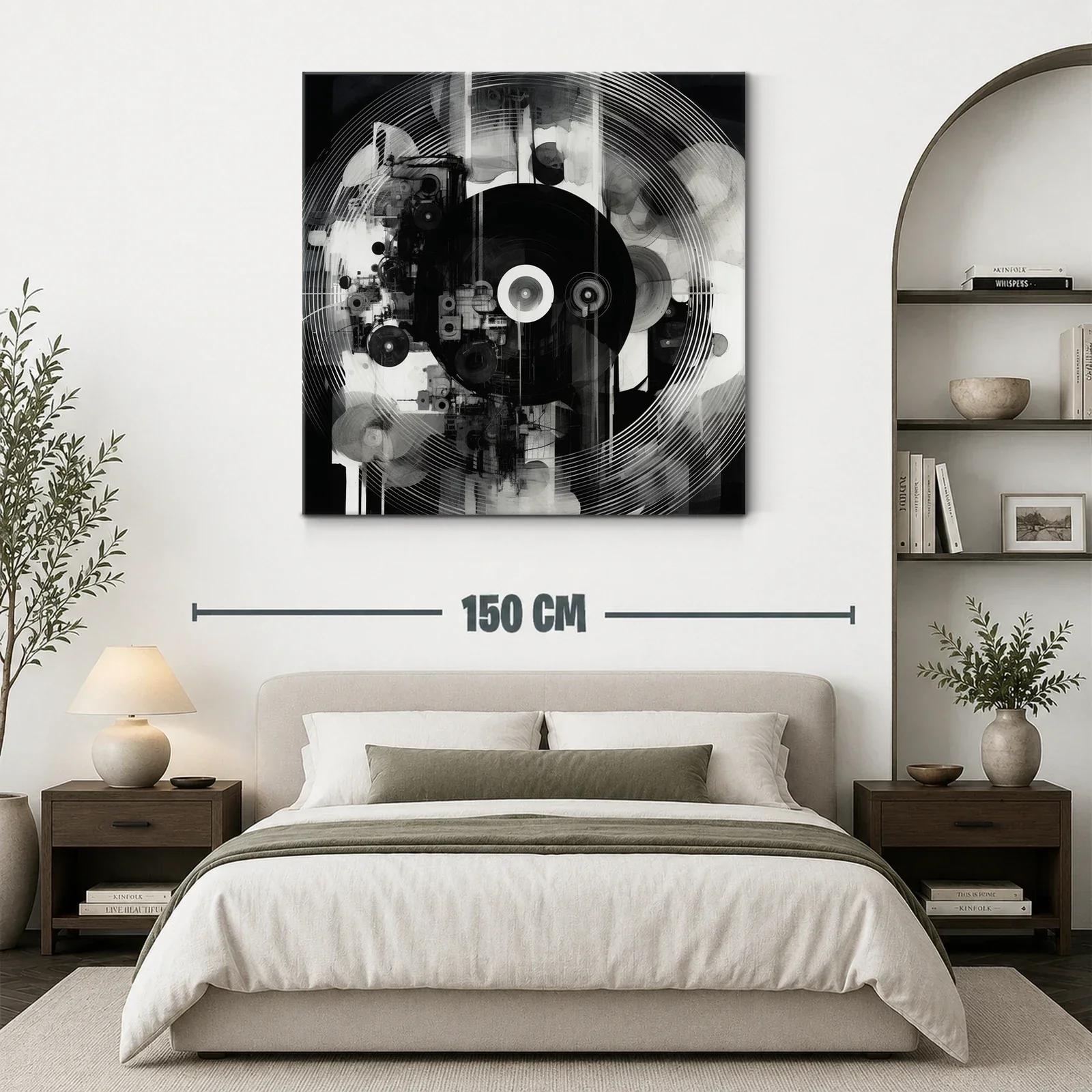 Arte abstracto moderno en contraste monocromo elegante — miniatura 3