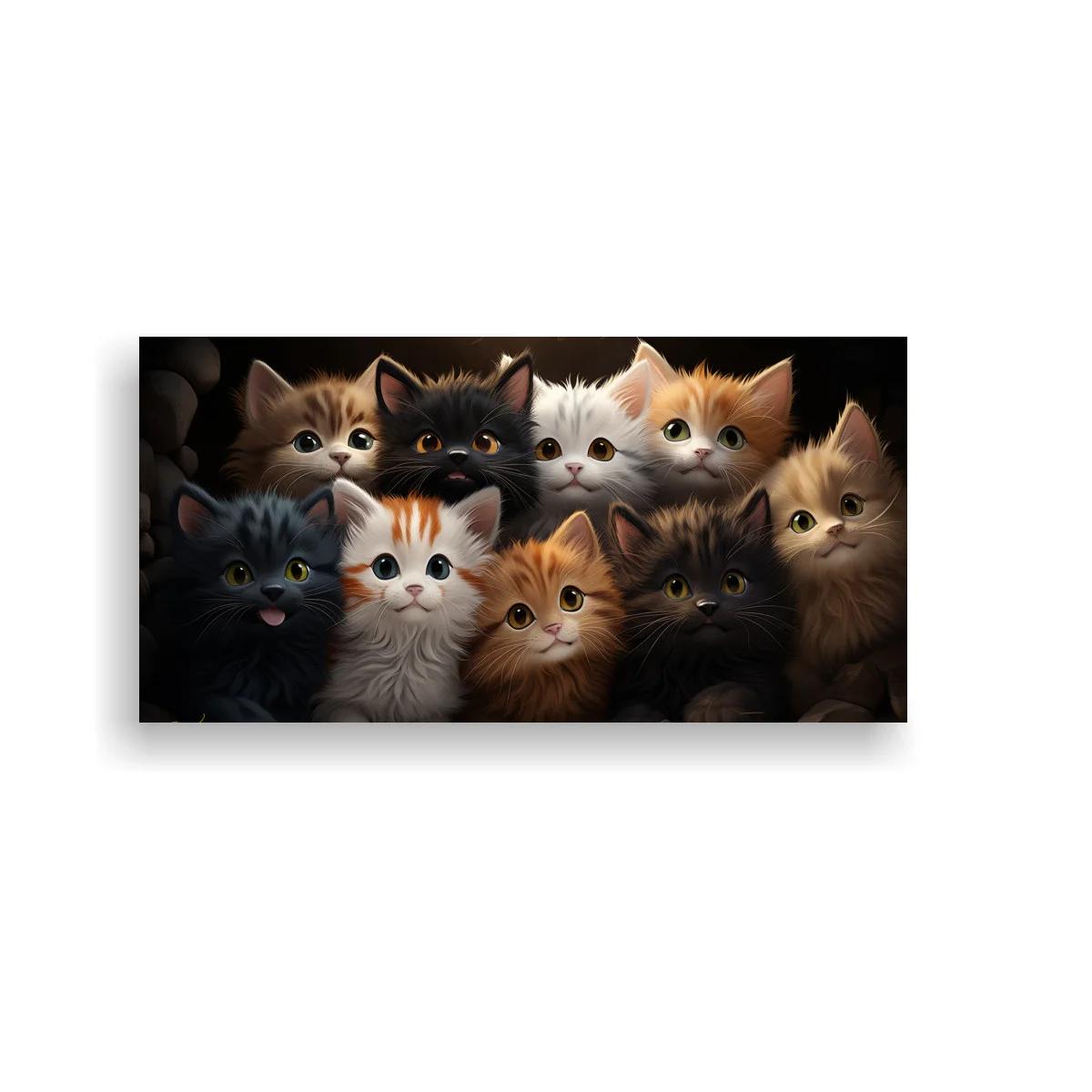 Cuadro grupo de gatitos de ojos brillantes — imagen principal