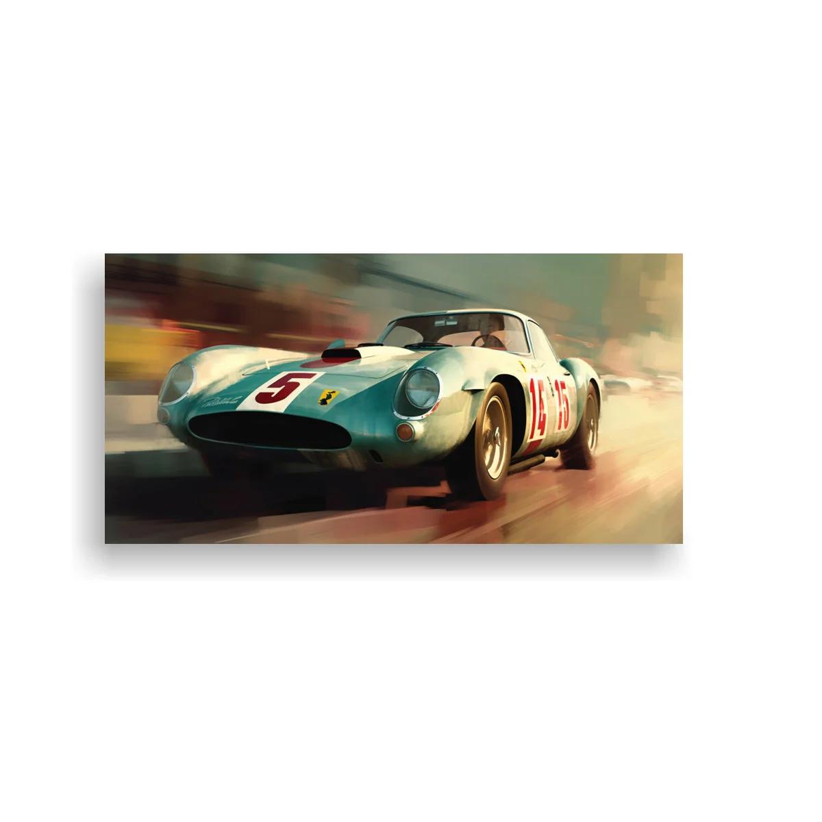 Cuadro coche de carreras clásico número 57 en acción — imagen principal