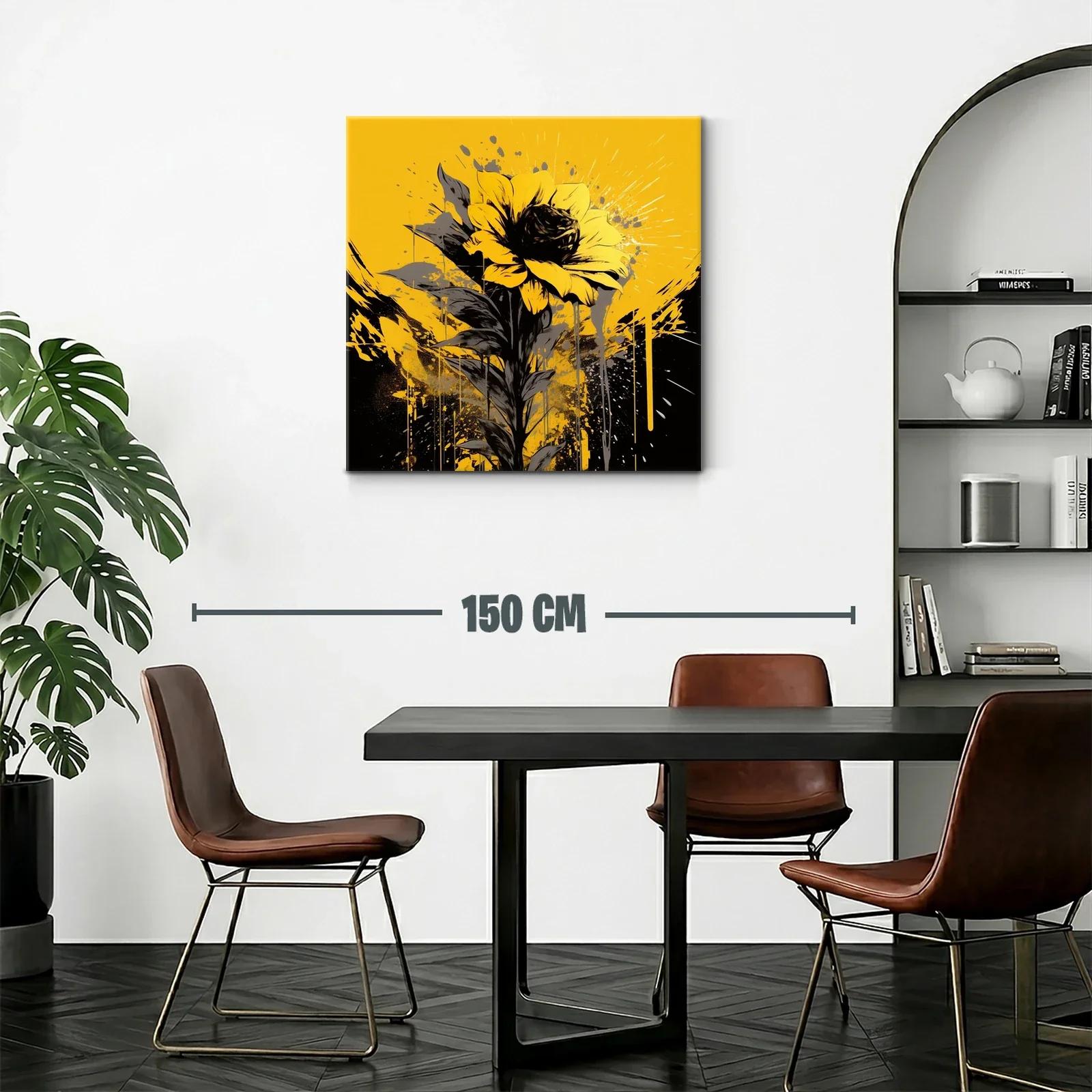 Girasol impactante con vibrante contraste en amarillo y negro — miniatura 2