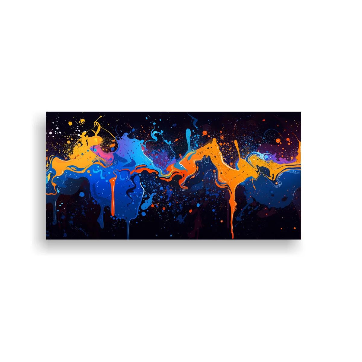 Cuadro salpicadura de pintura con chorreos verticales — imagen principal