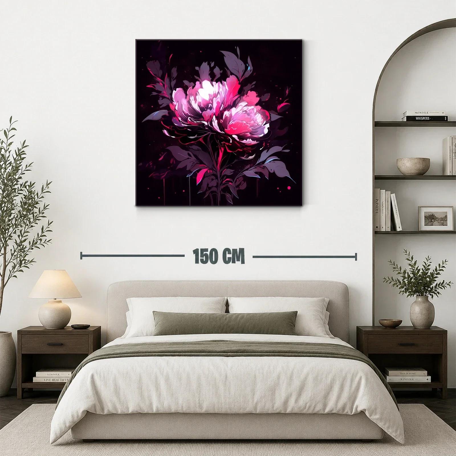 Flor vibrante en tonos rosa y púrpura sobre fondo oscuro — miniatura 3