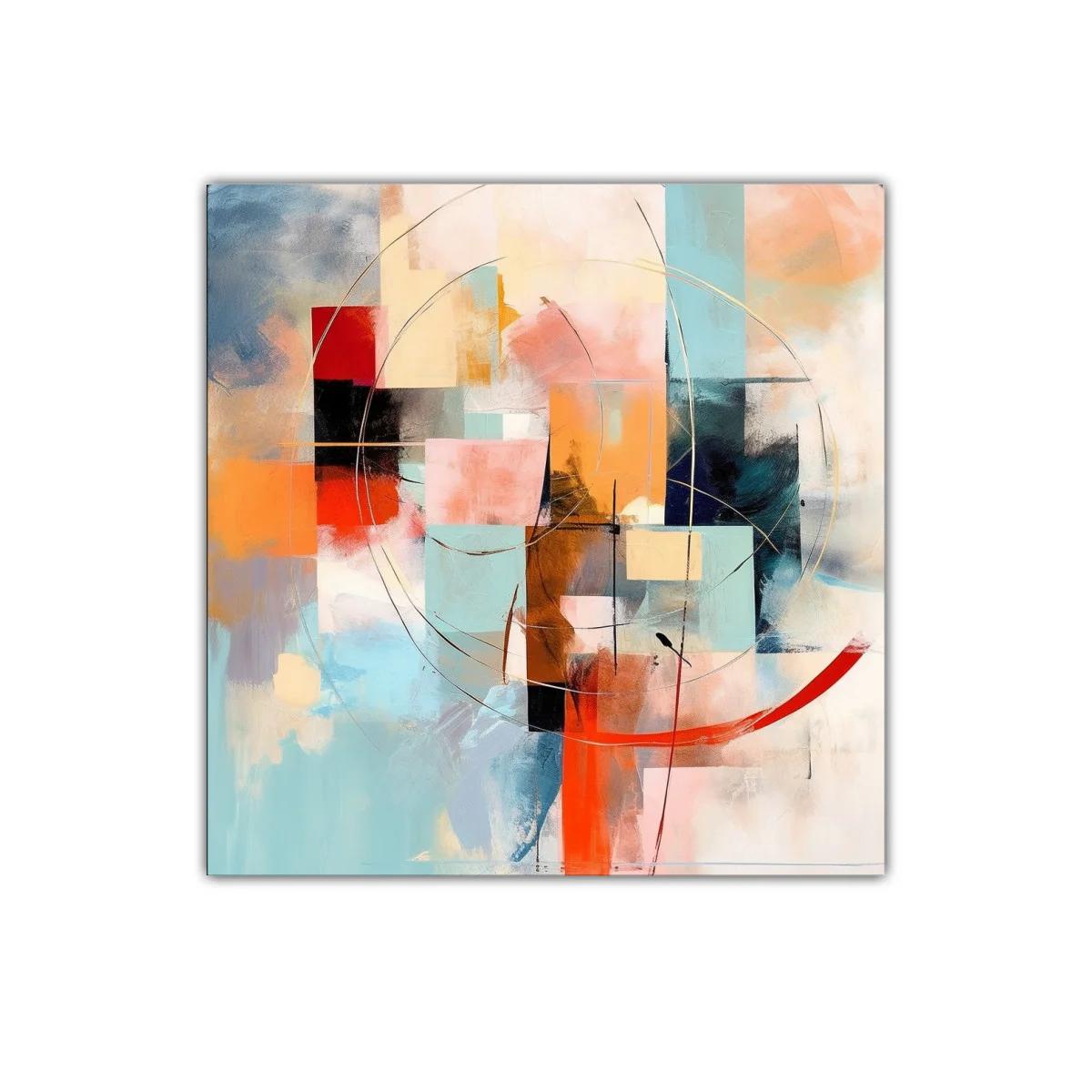 Composición abstracta con tonos cálidos y fríos equilibrados — imagen principal