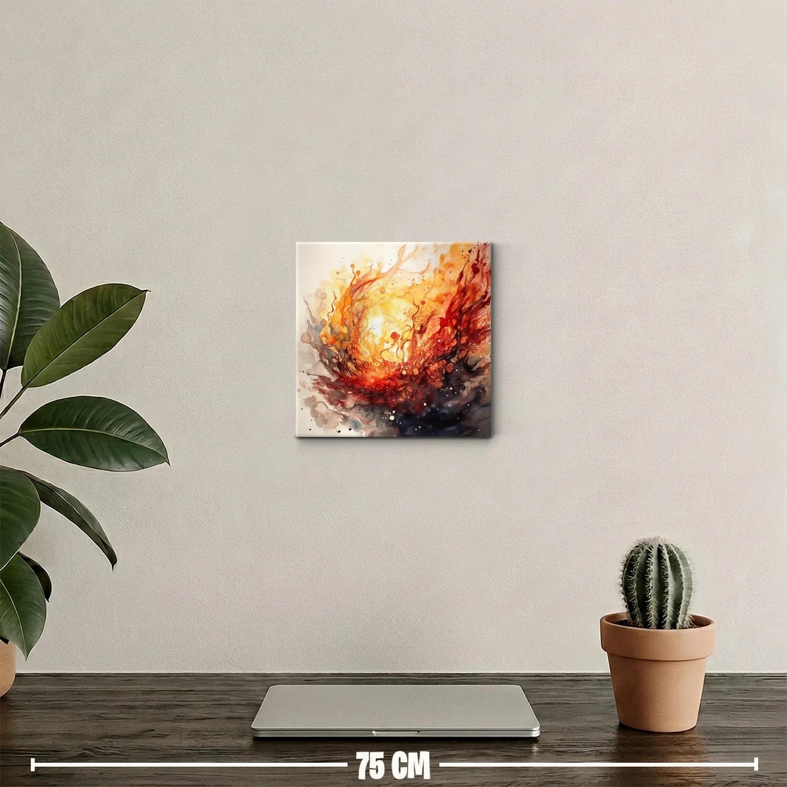 Explosión de colores cálidos y formas fluidas en abstracción dinámica — miniatura 2
