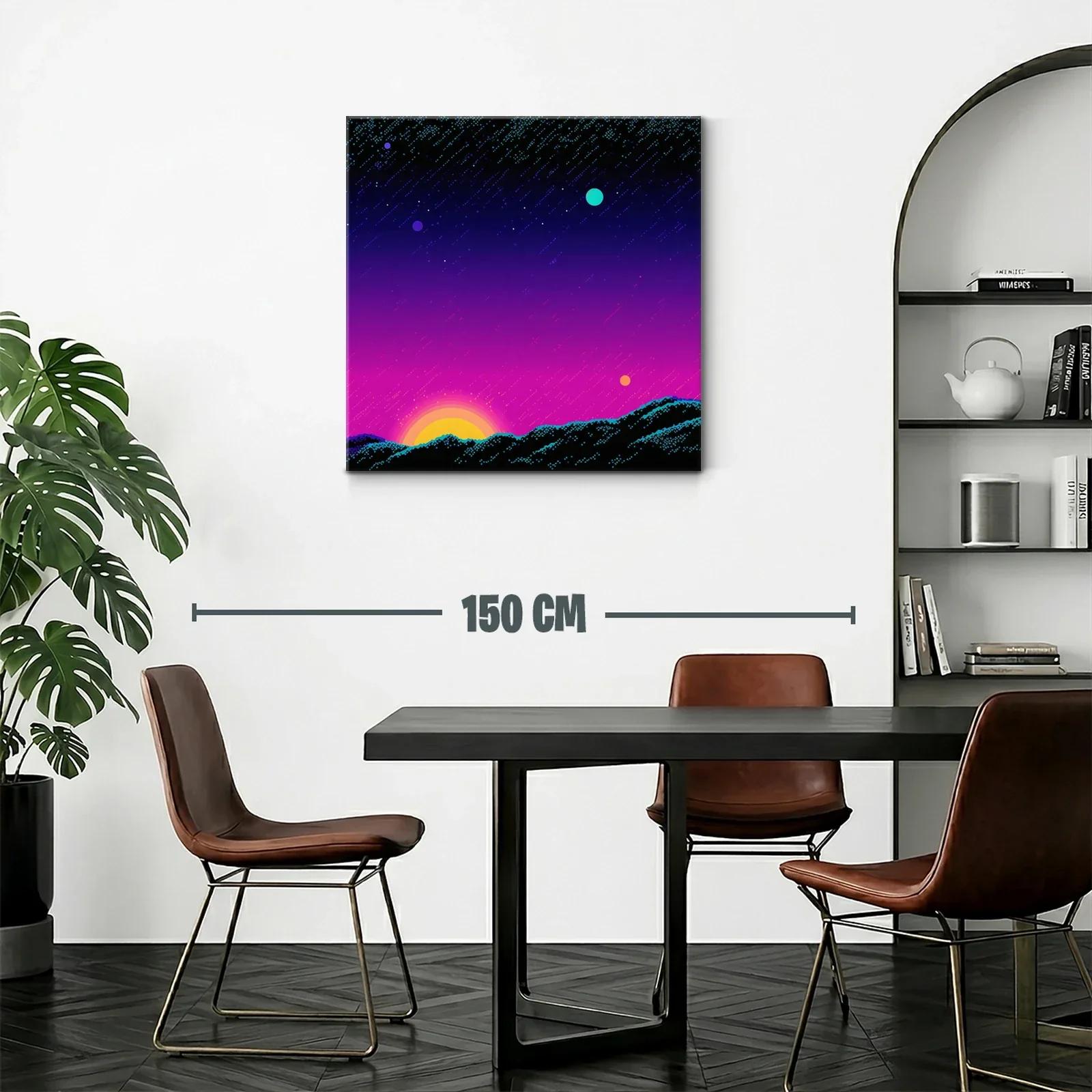 Atardecer cósmico con estrellas y planetas brillantes — miniatura 2