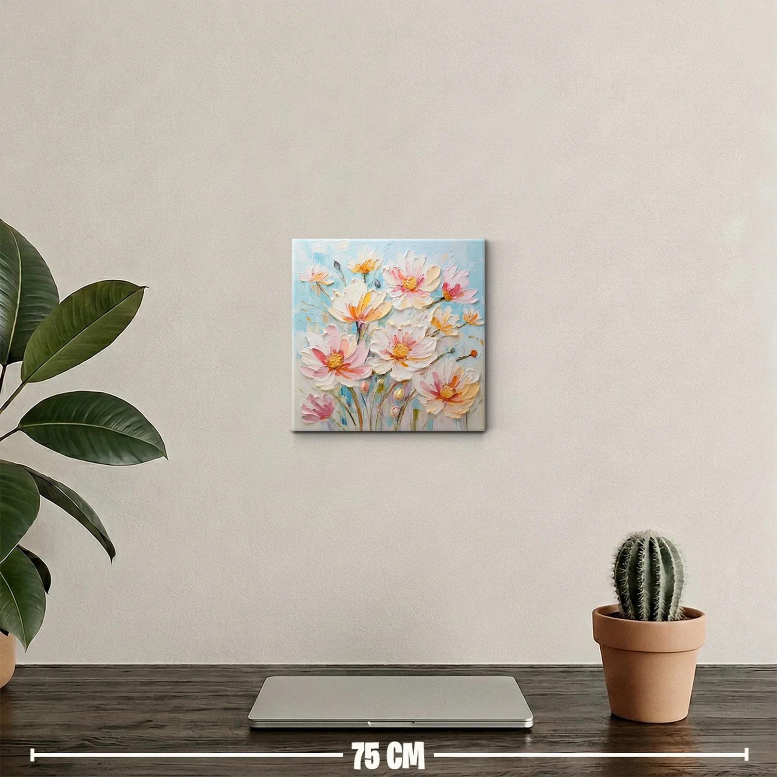 Lienzo floral con delicados tonos pastel y brillo cálido — miniatura 2