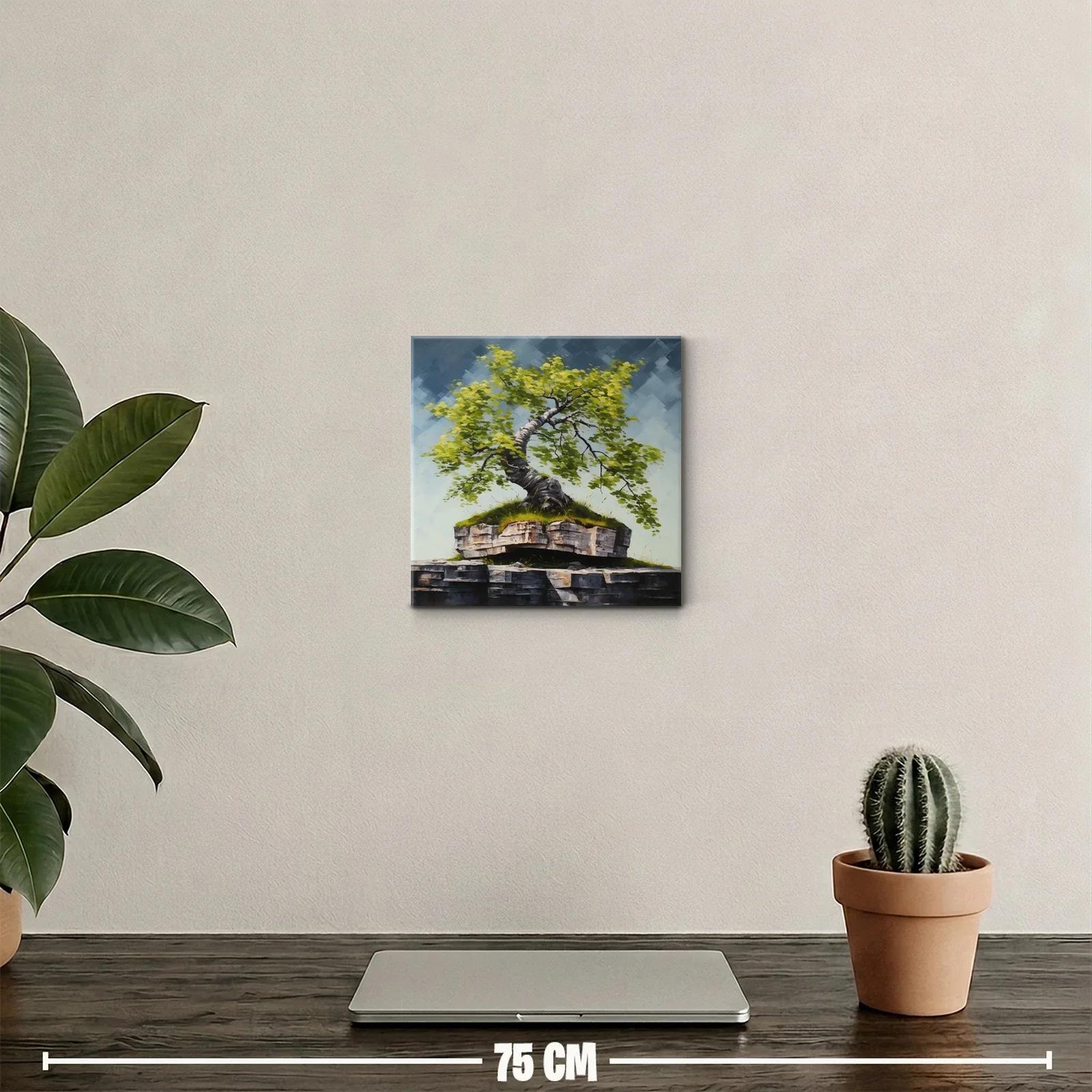 Árbol solitario sobre roca en paisaje natural — miniatura 2