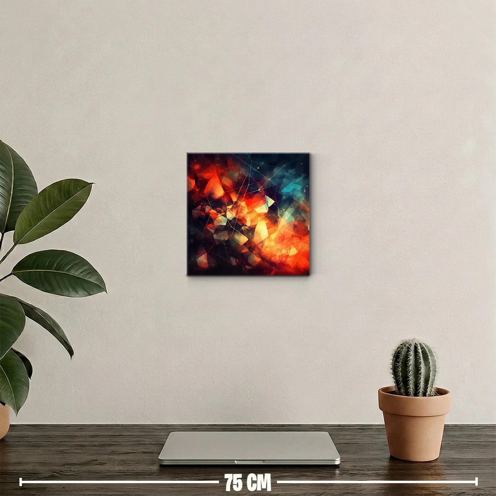 Composición abstracta vibrante con tonos fuego y azul — miniatura 2