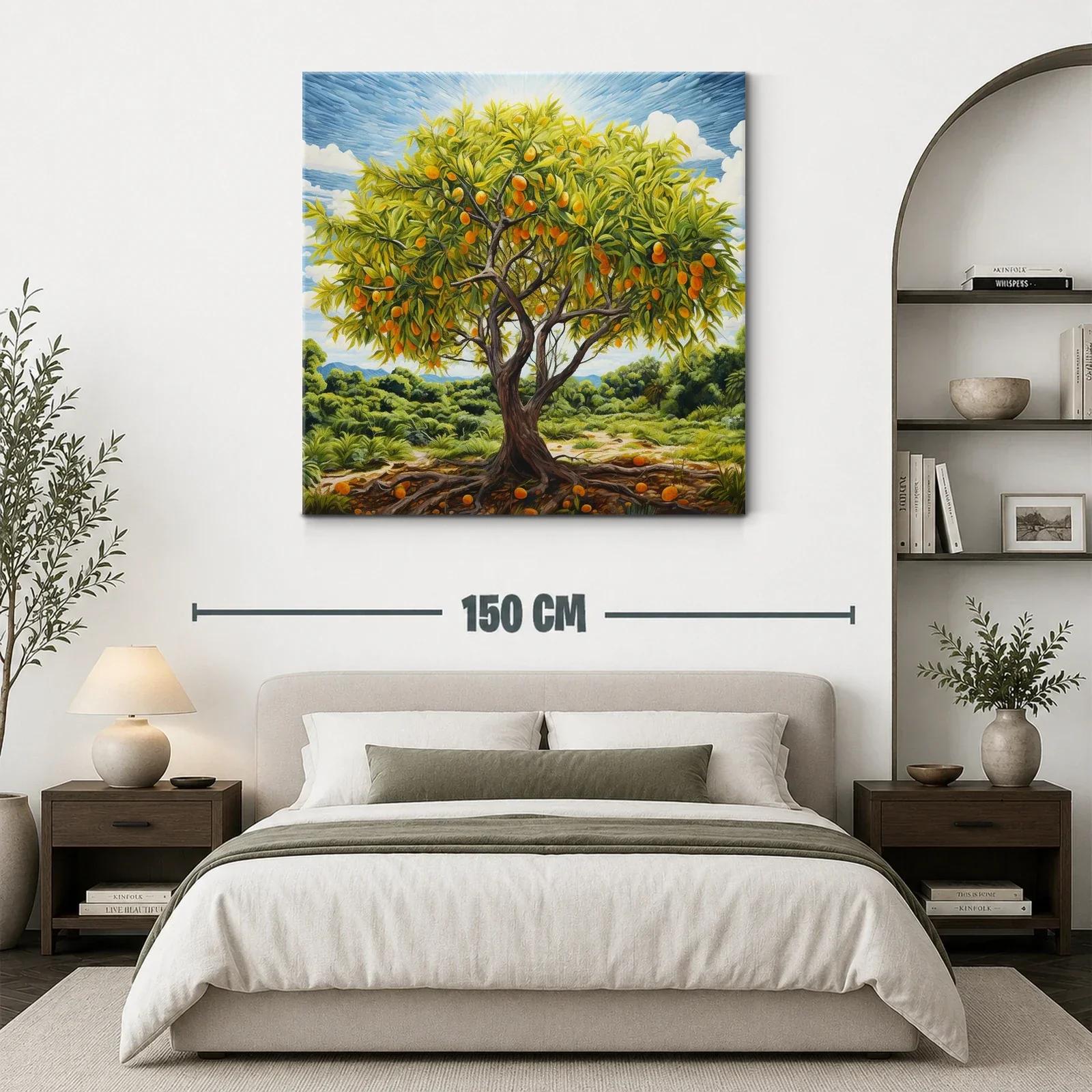 Árbol frutal con naranjas bajo un cielo azul vibrante — miniatura 3