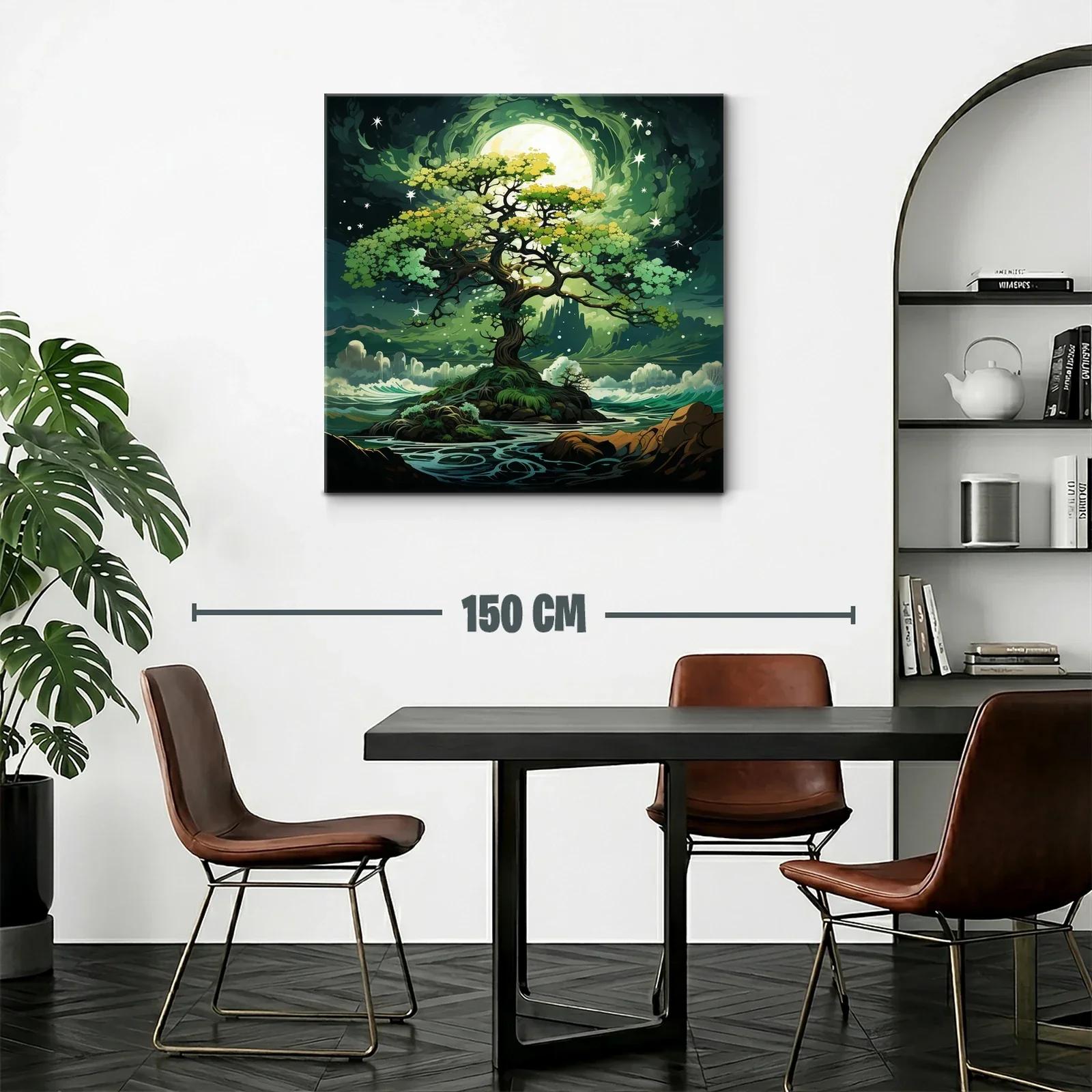 Árbol mágico con luna brillante en paisaje onírico — miniatura 2