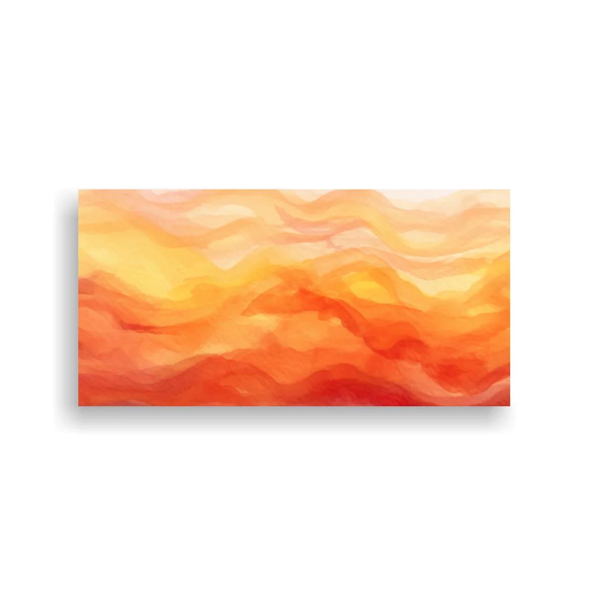 Cuadro ondas de color cálido en formato panorámico — imagen principal