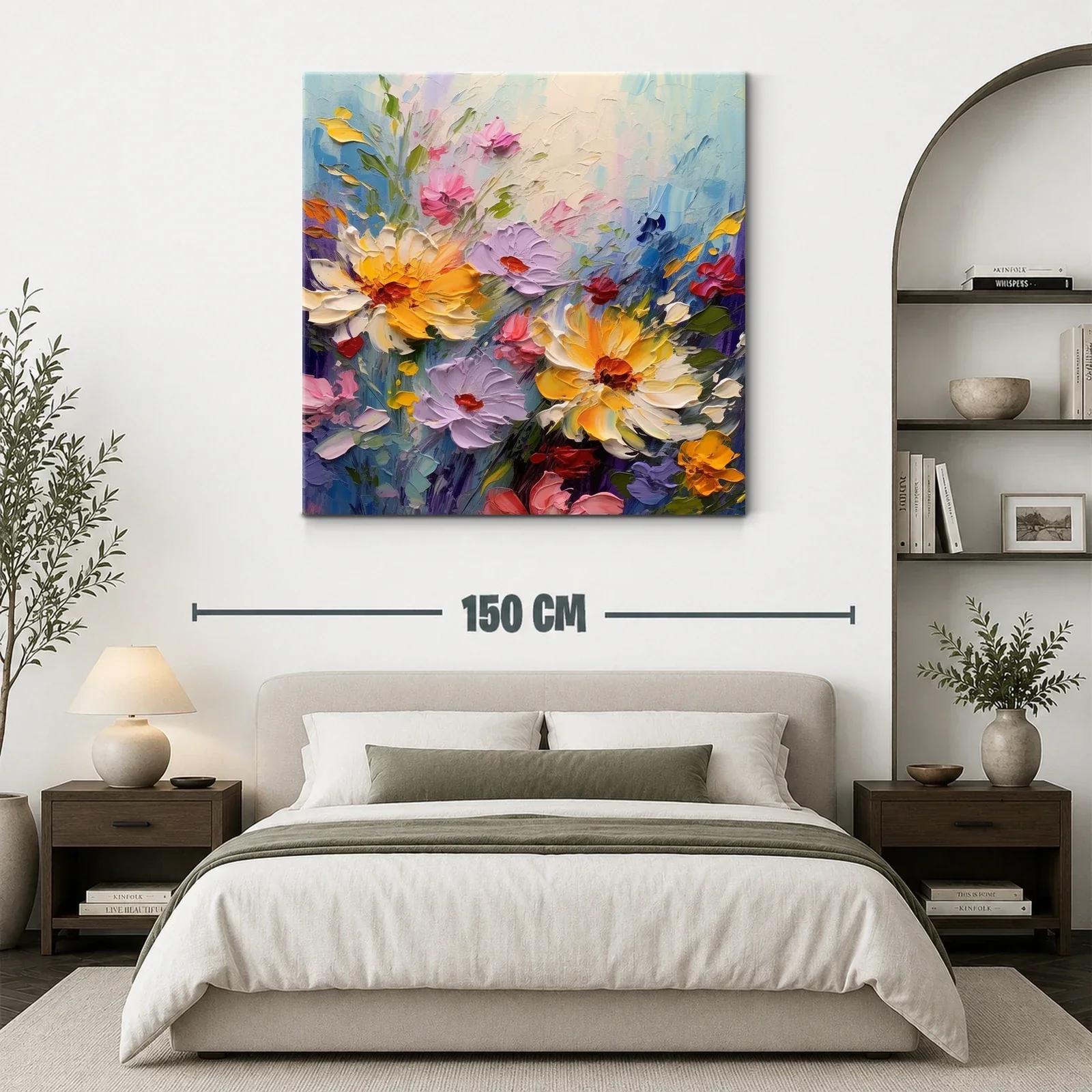 Cuadro con vibrante ramo de flores en tonos alegres — miniatura 3