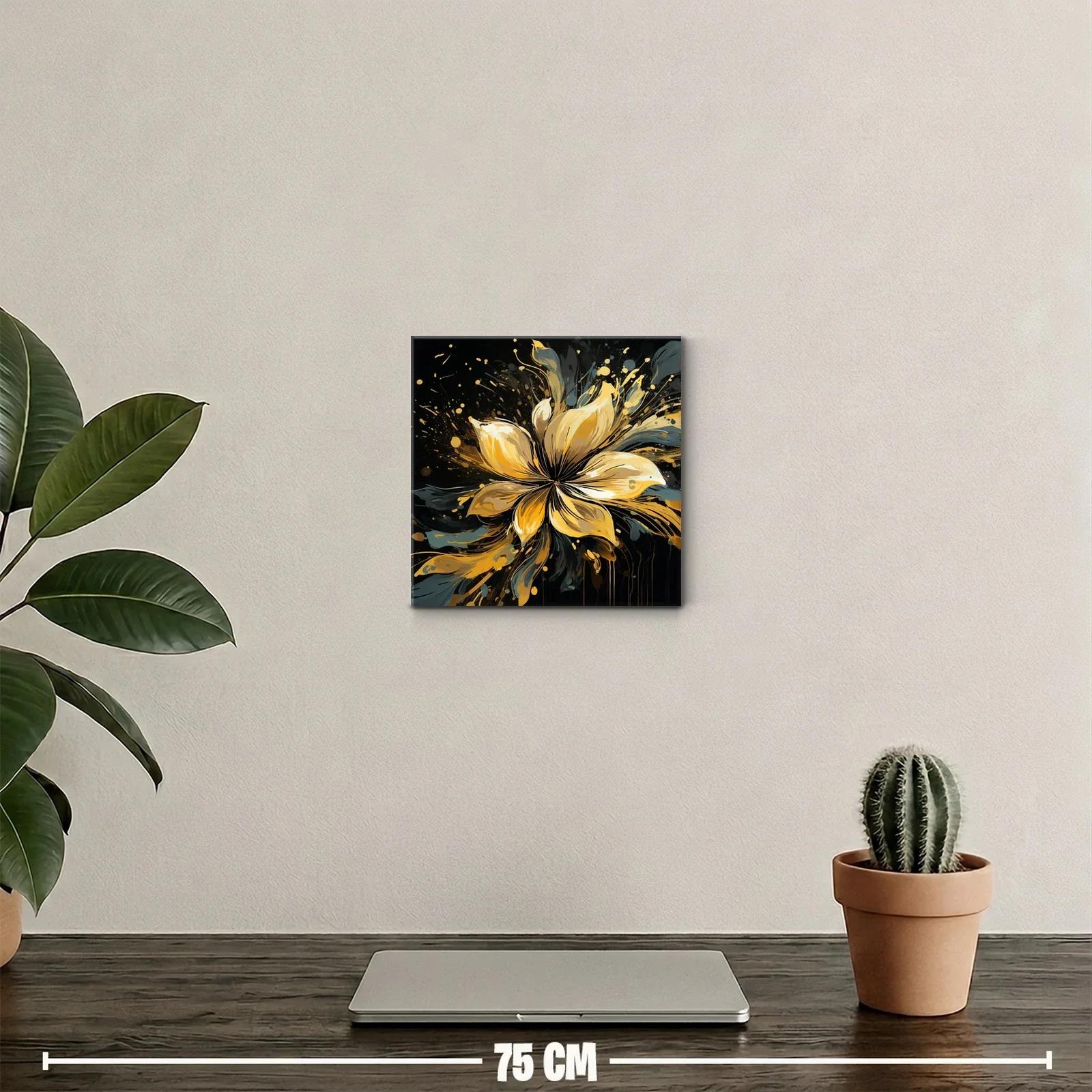 Flor Dorada Abstracta en Explosión Dinámica — miniatura 2